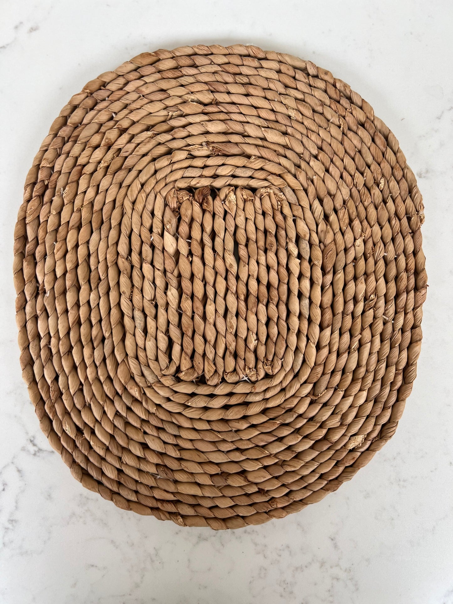 Set Of 5 Vintage Woven Oval Placemats