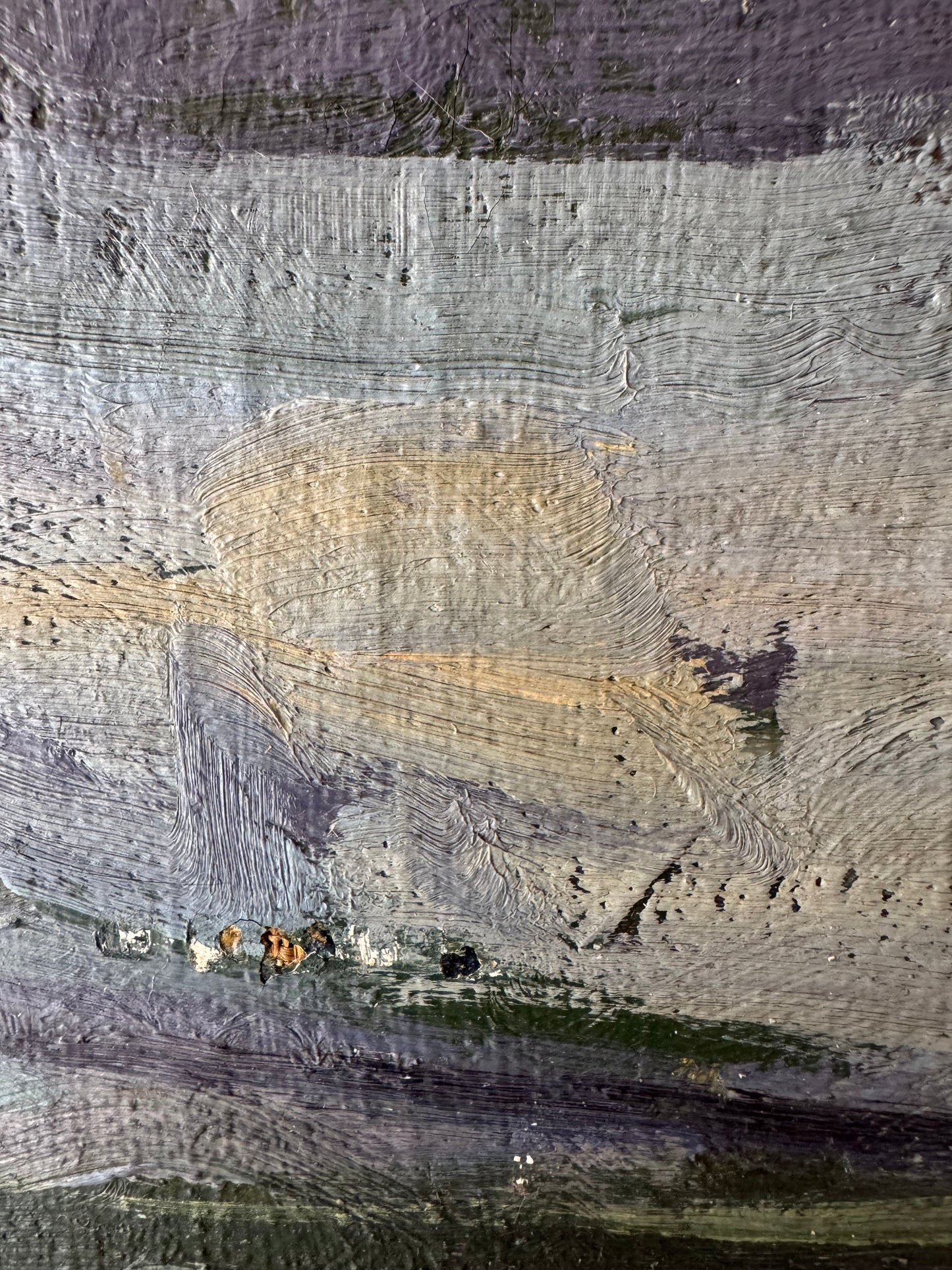 Large Vintage Industrial Landscape Oil On Canvas