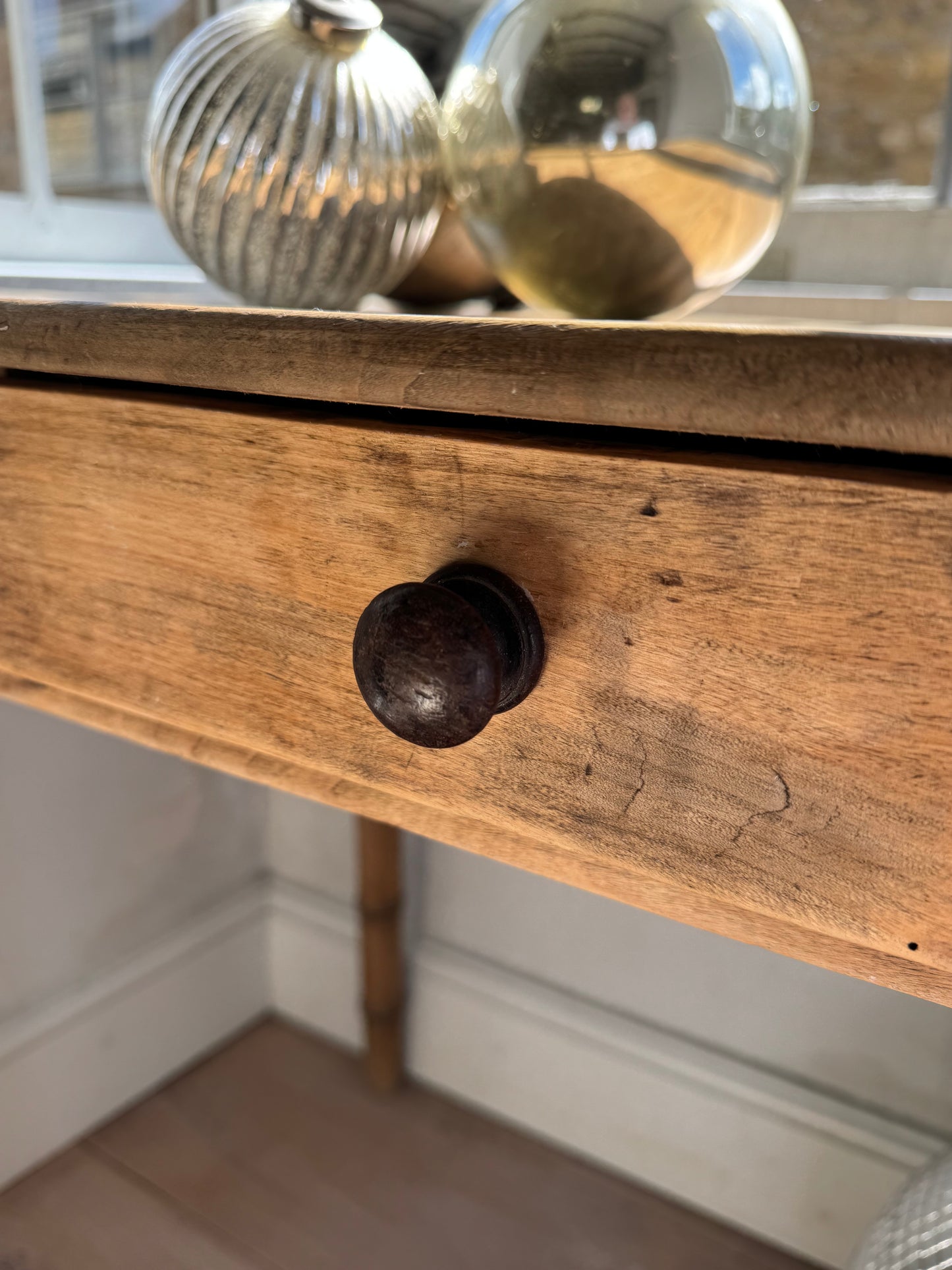 Antique French Faux Bamboo Side Table