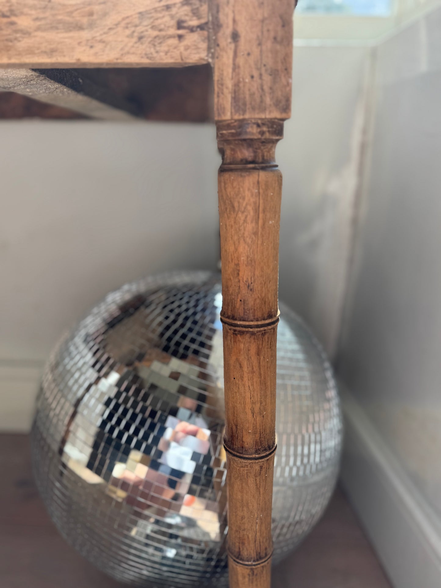 Antique French Faux Bamboo Side Table