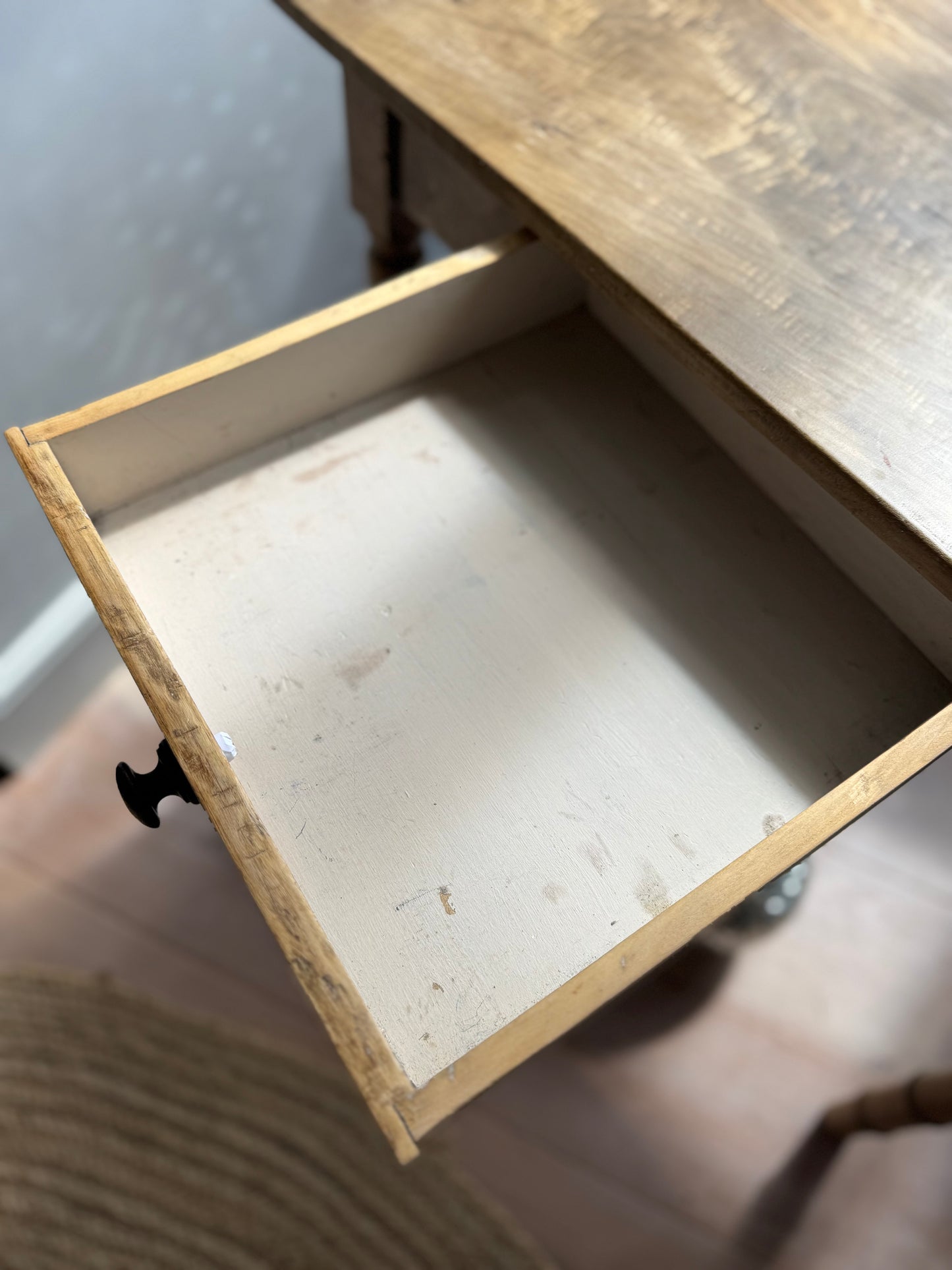 Antique French Faux Bamboo Side Table