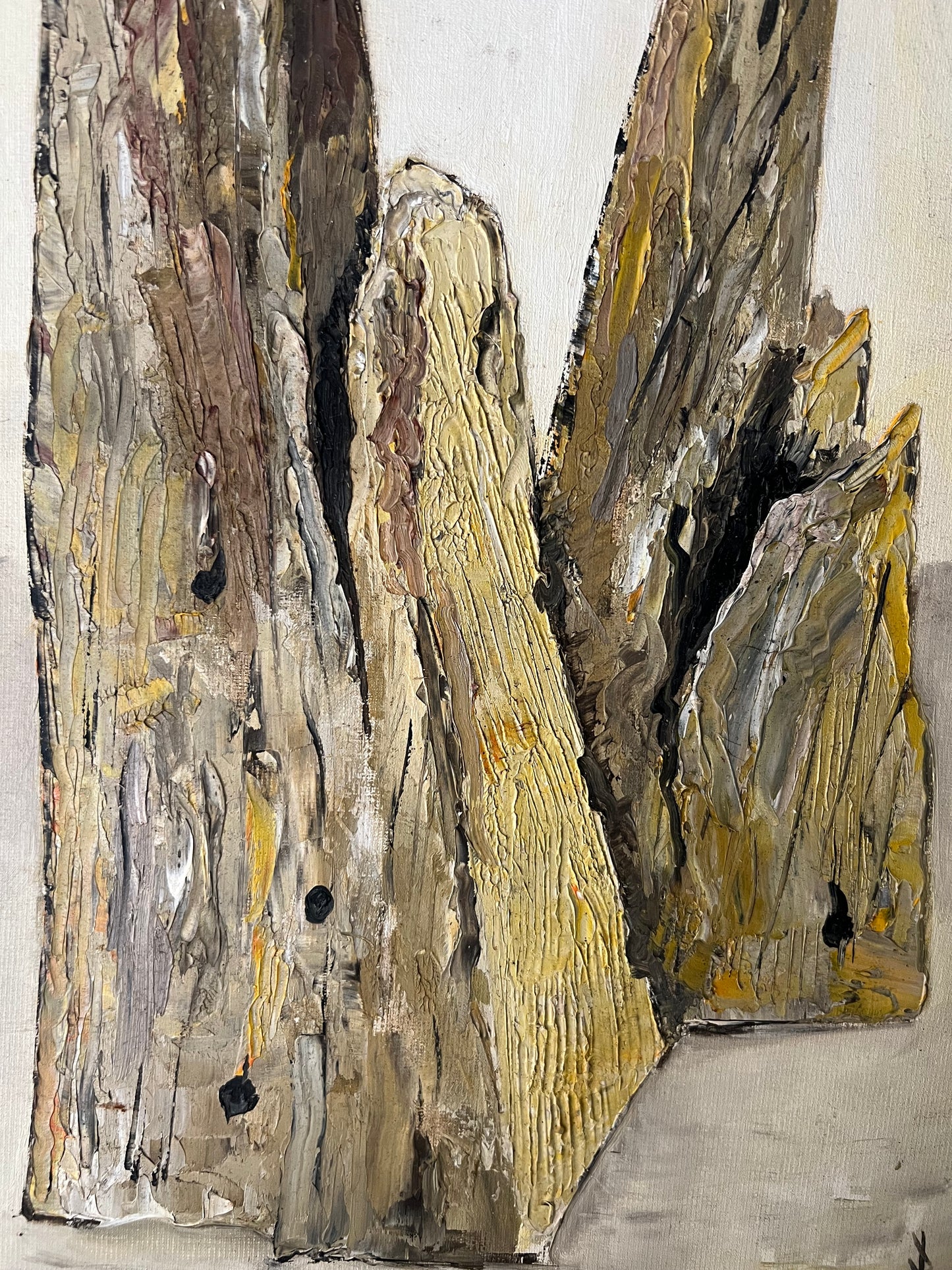 Vintage Mid Century Impasto Still Life Acrylic On Board