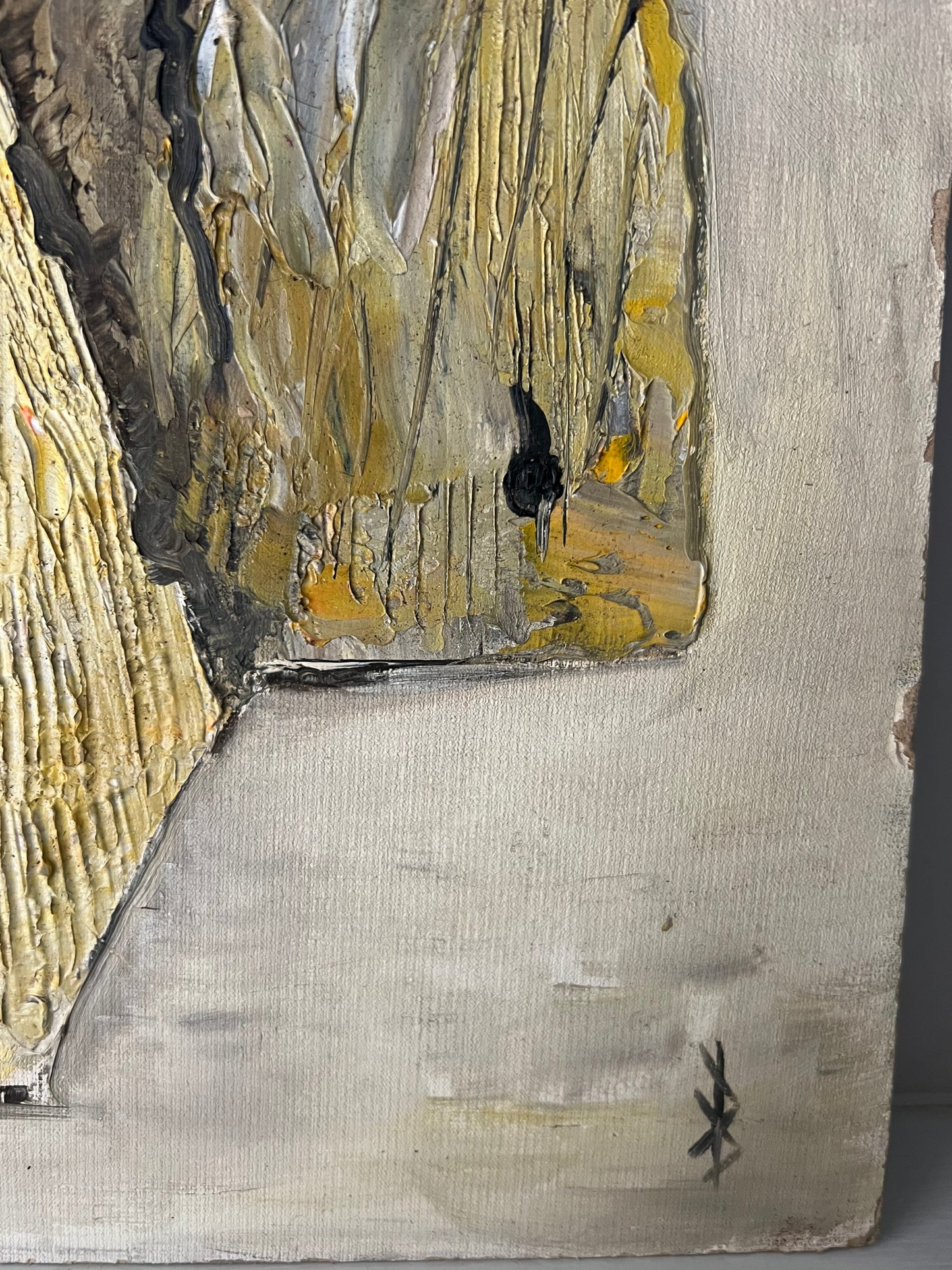 Vintage Mid Century Impasto Still Life Acrylic On Board