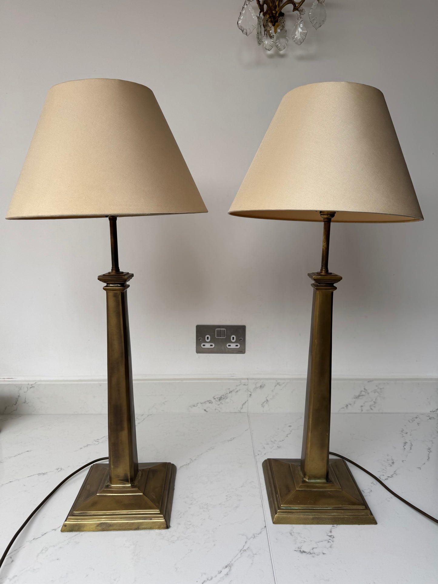 Pair Of Vintage Brass Table Lamps