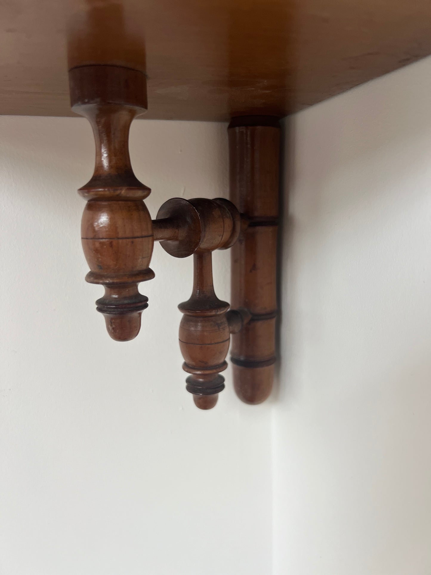 Antique French Faux Bamboo Corner Shelf
