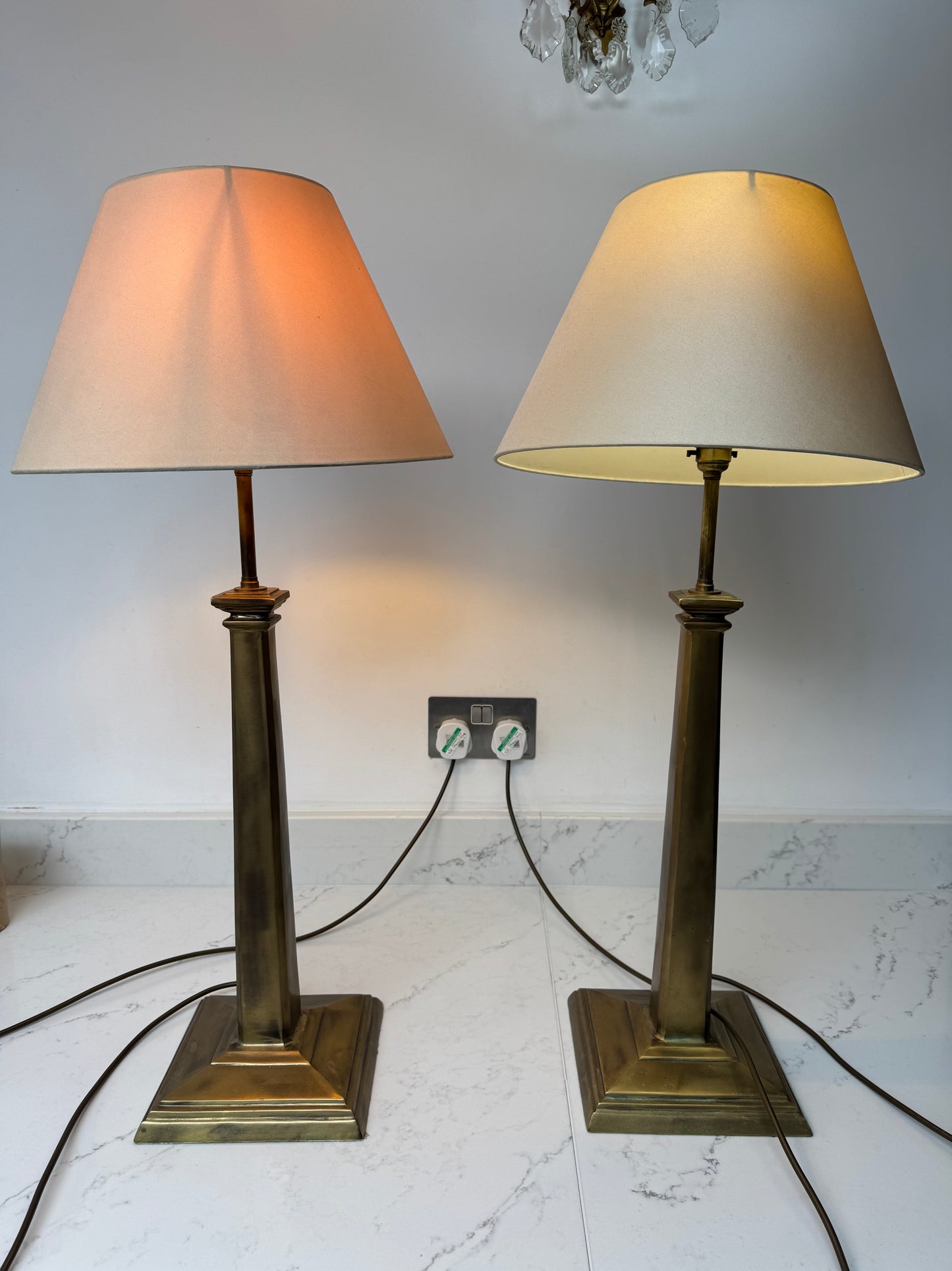 Pair Of Vintage Brass Table Lamps