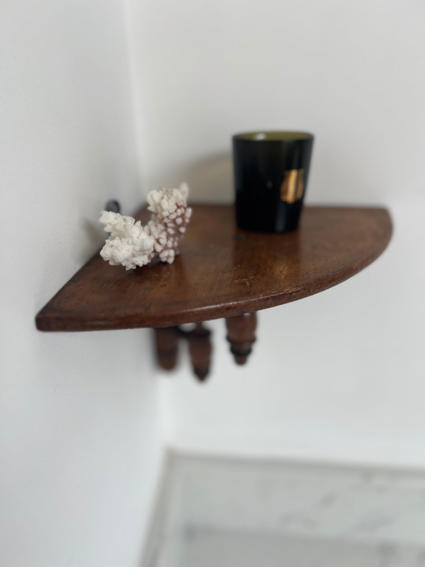 Antique French Faux Bamboo Corner Shelf