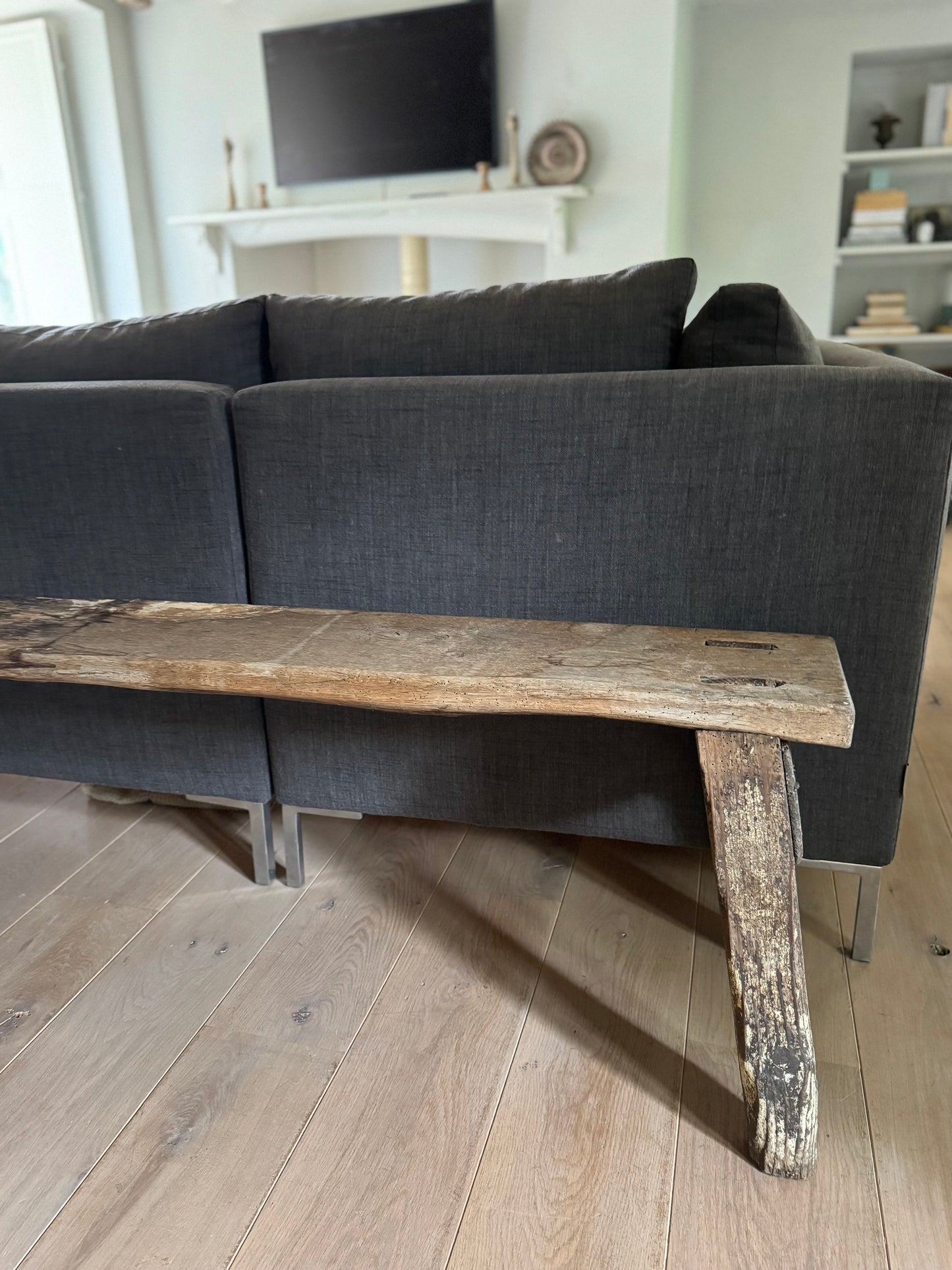 Vintage Large Primitive Pig Bench