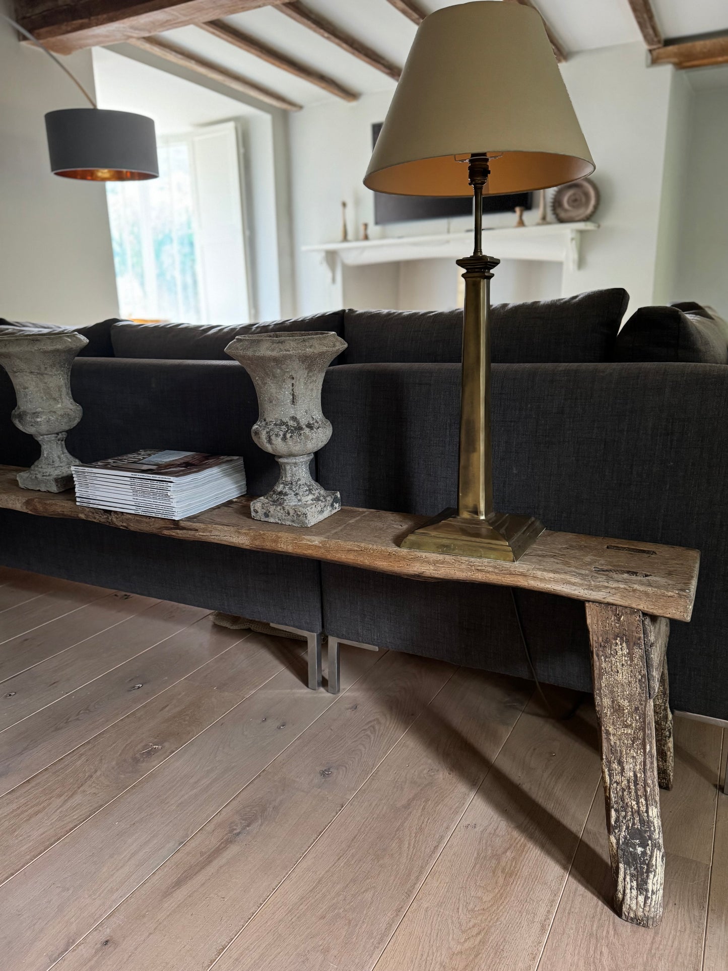 Vintage Large Primitive Pig Bench