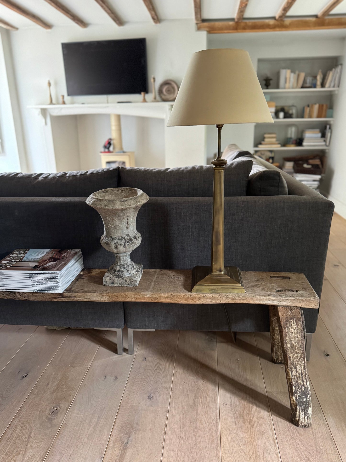 Vintage Large Primitive Pig Bench