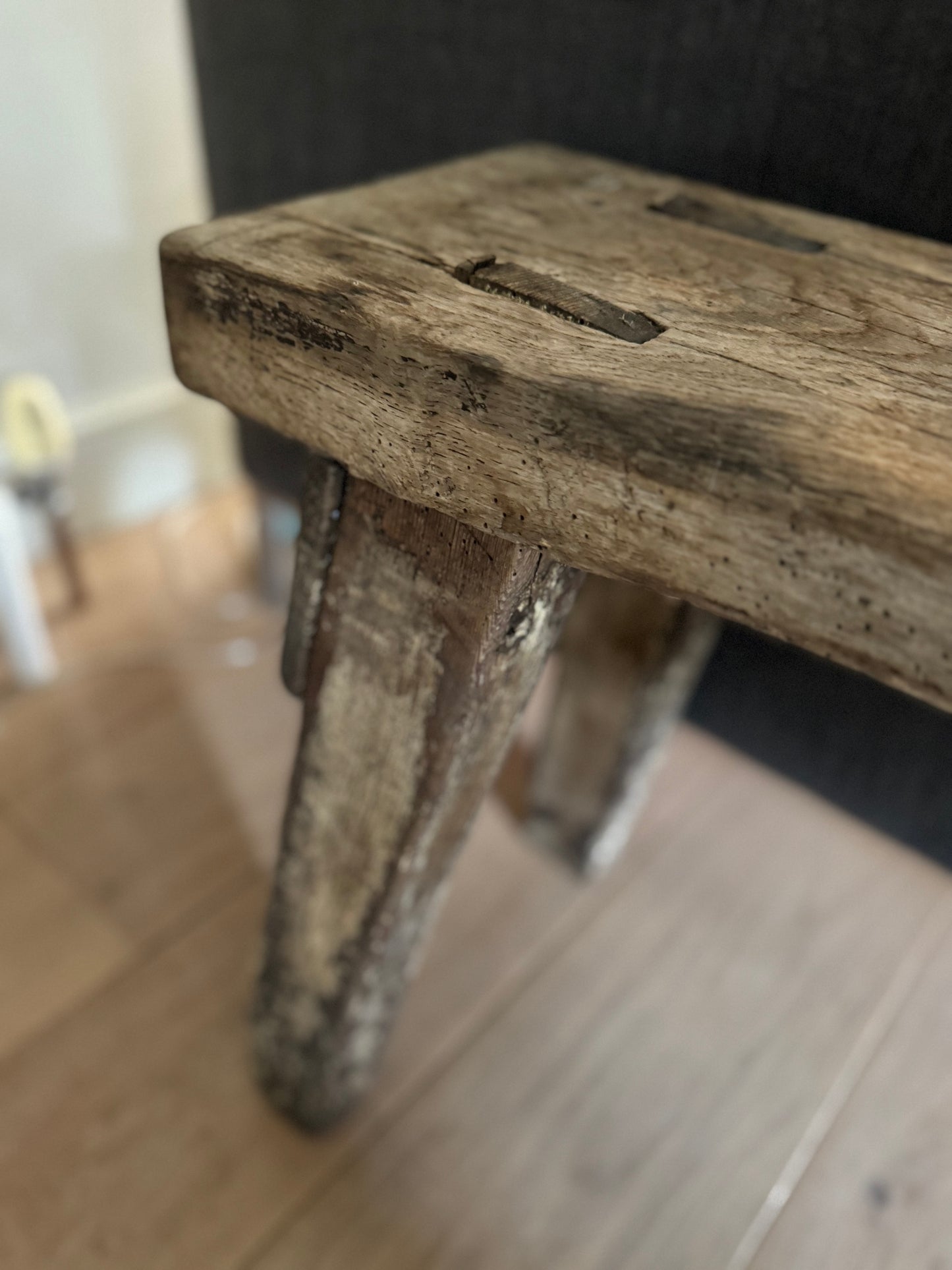 Vintage Large Primitive Pig Bench