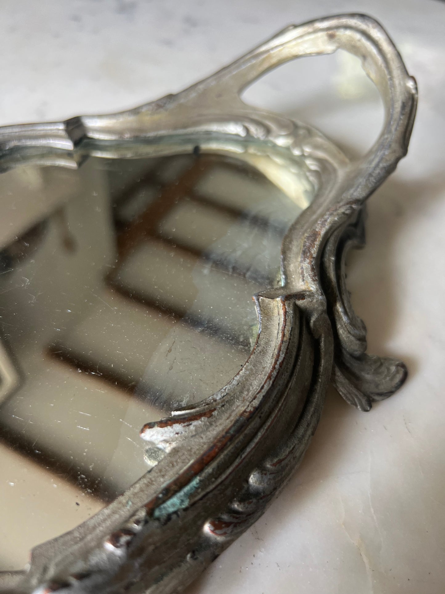 Vintage French Mirrored Tray