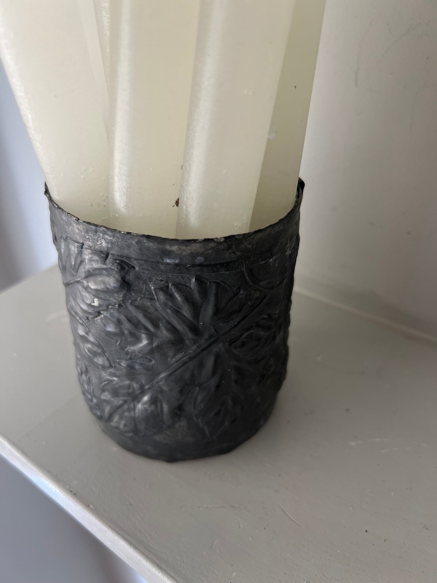 Antique Decorative Pewter Pot