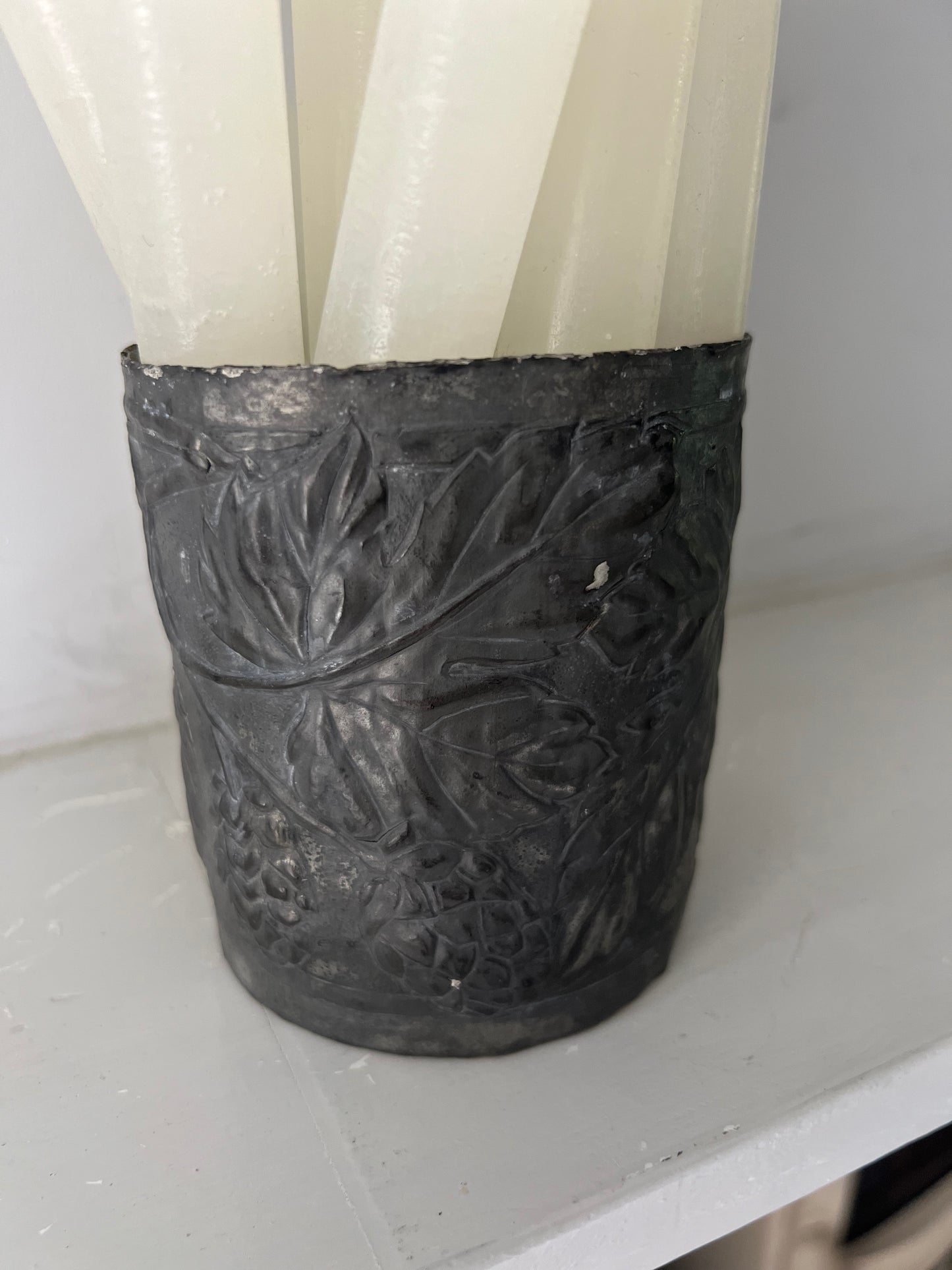 Antique Decorative Pewter Pot