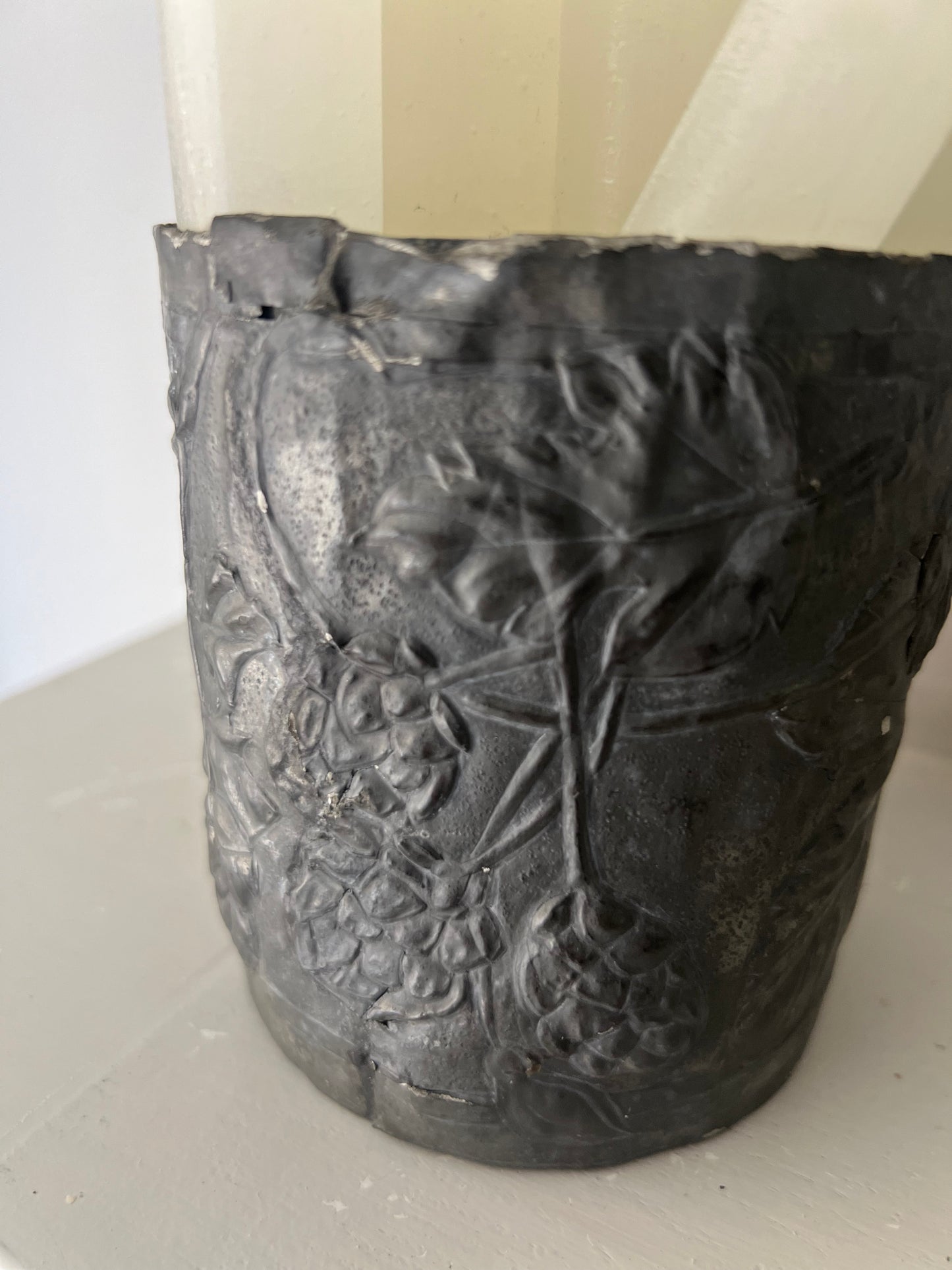 Antique Decorative Pewter Pot