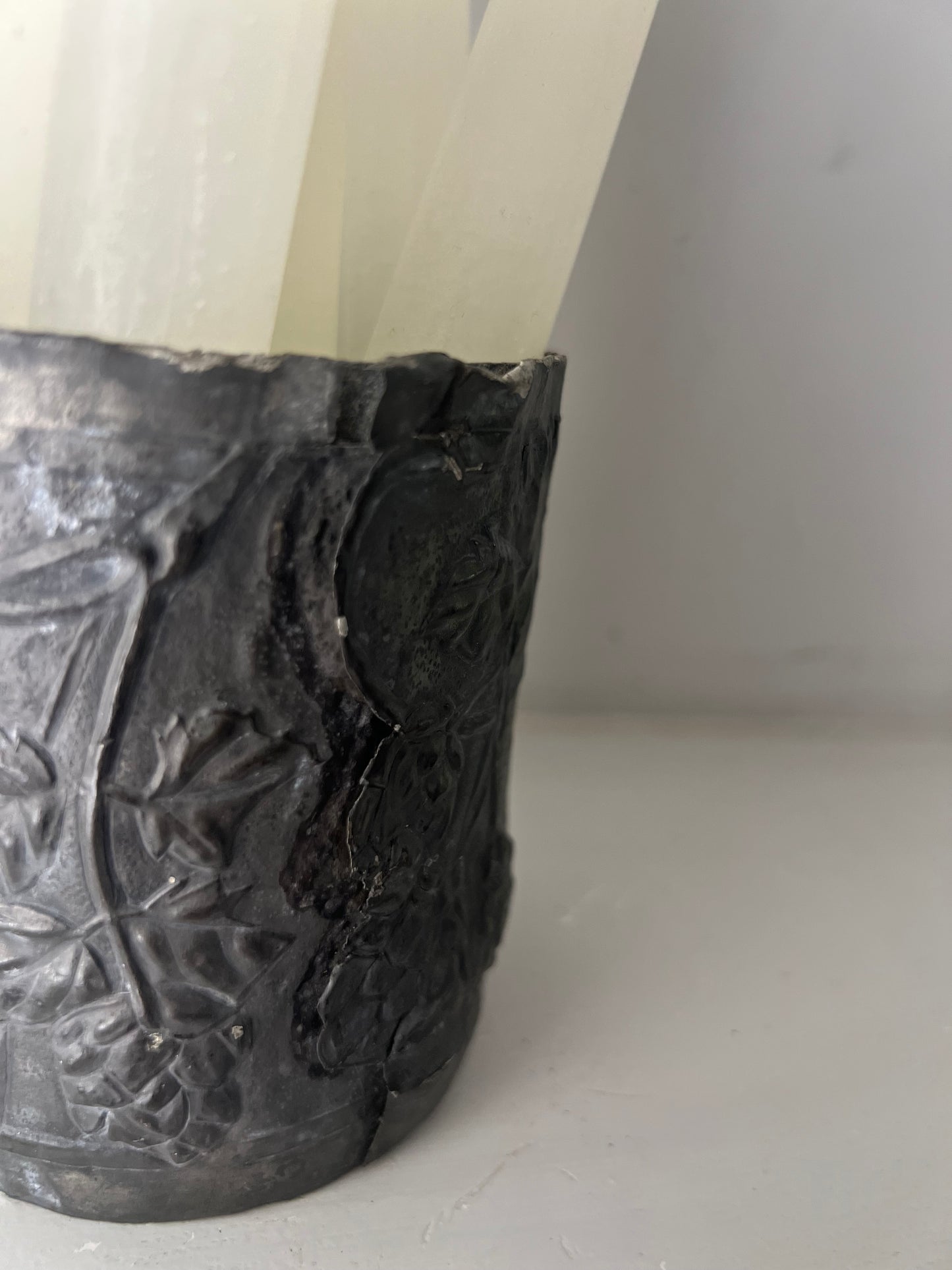Antique Decorative Pewter Pot