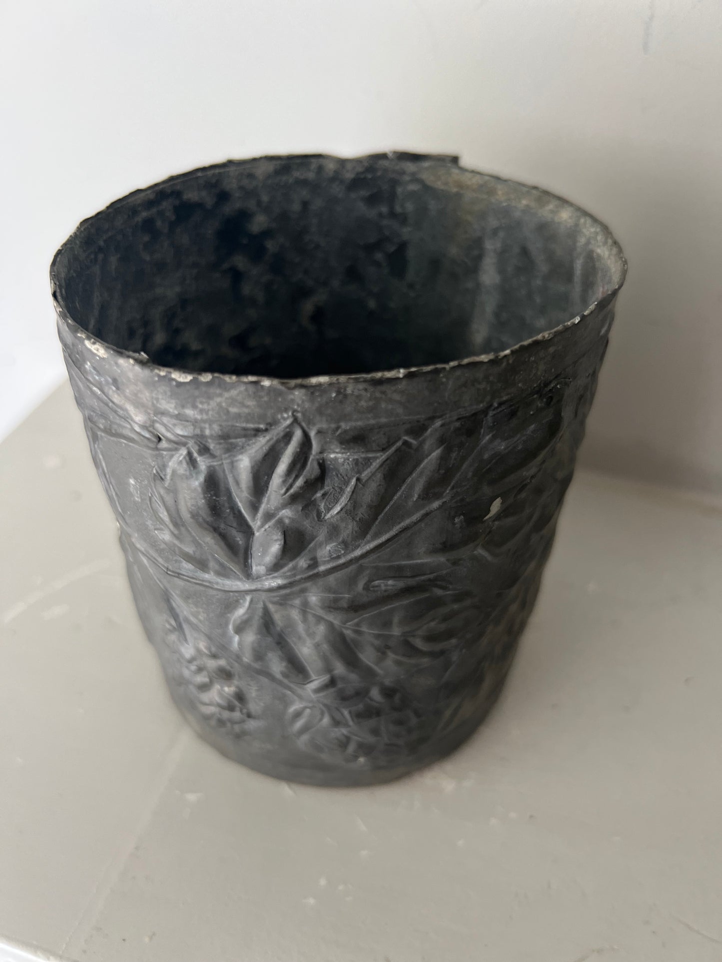 Antique Decorative Pewter Pot
