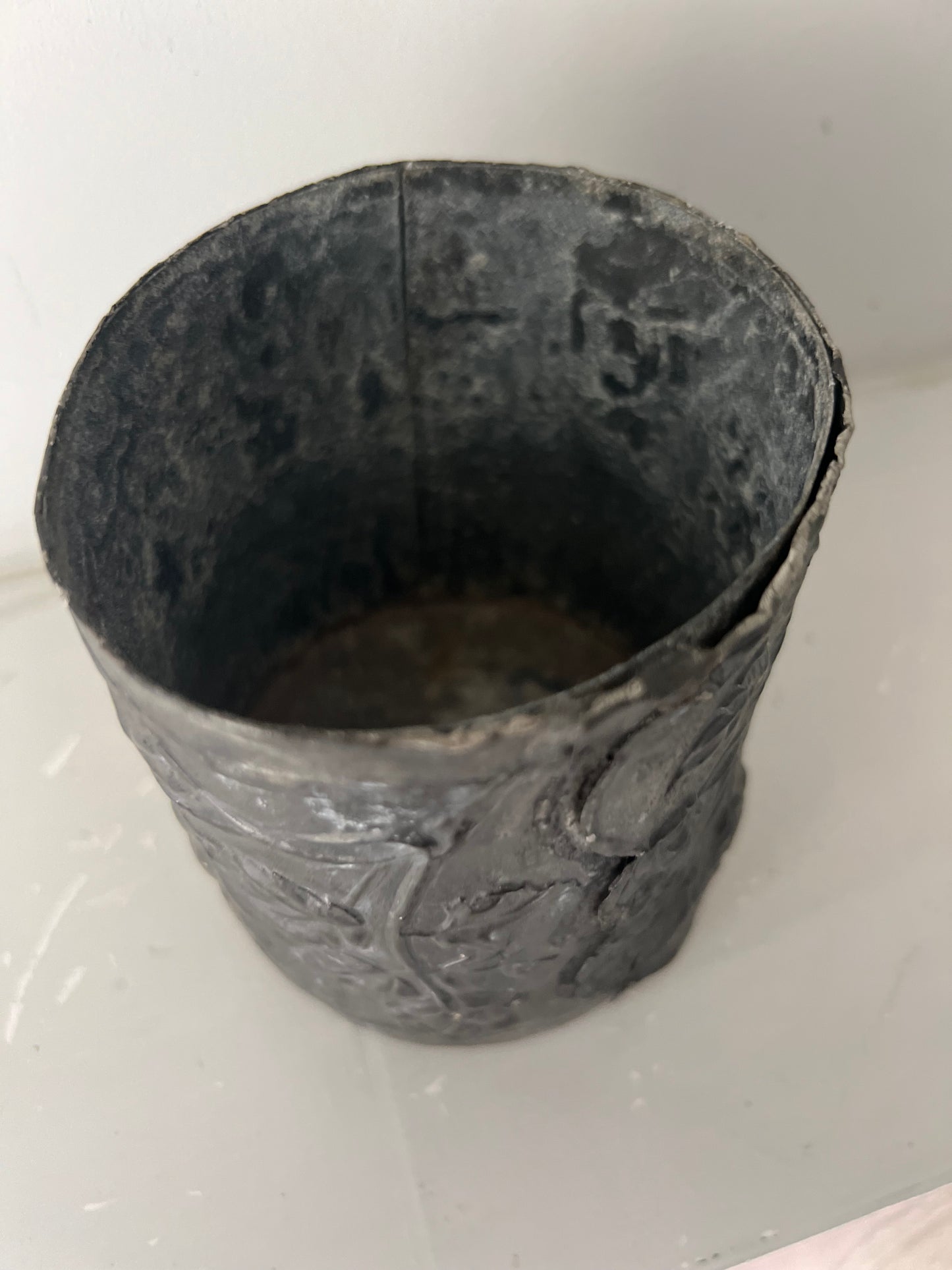 Antique Decorative Pewter Pot
