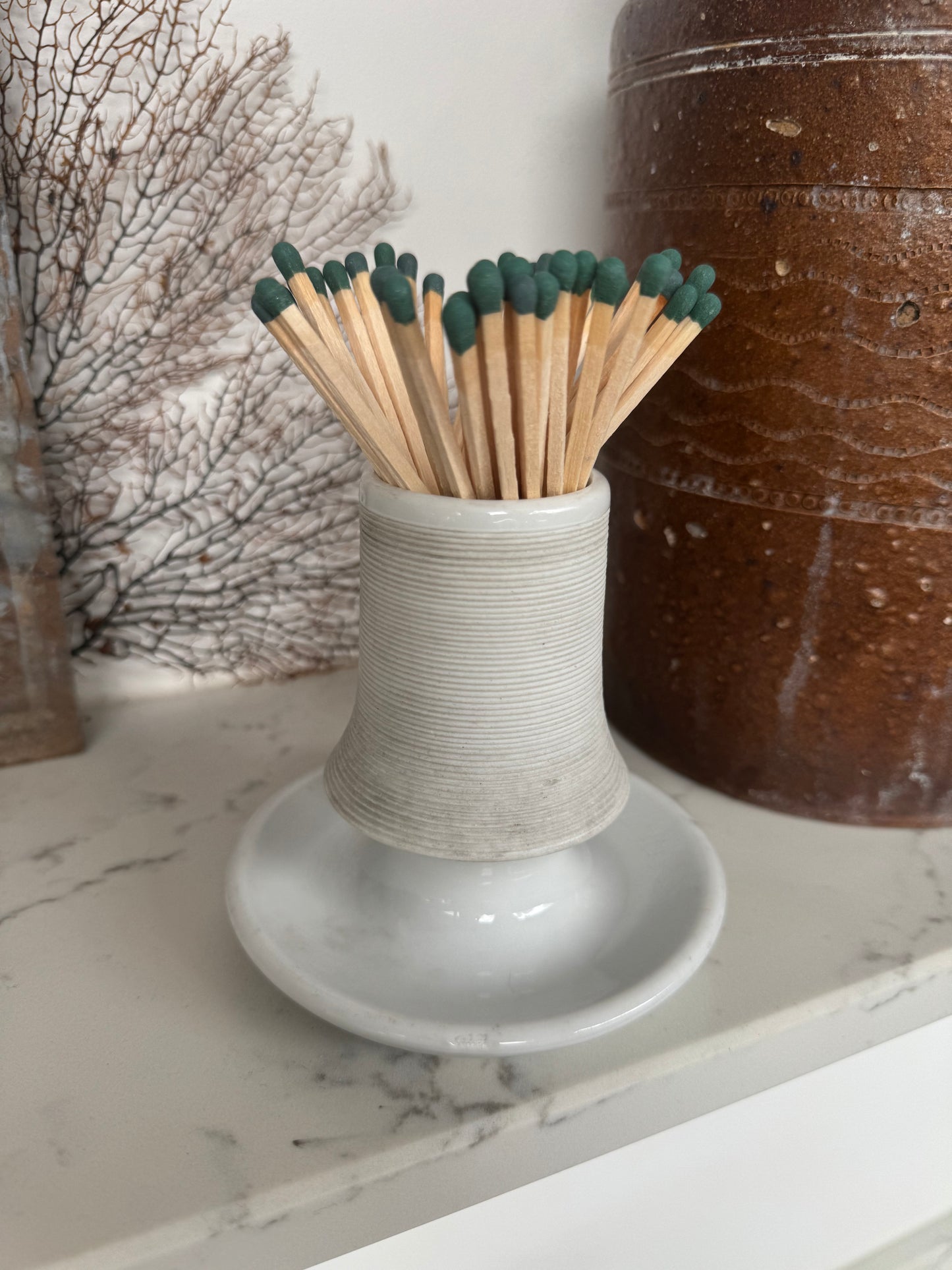 Antique French Match Pot