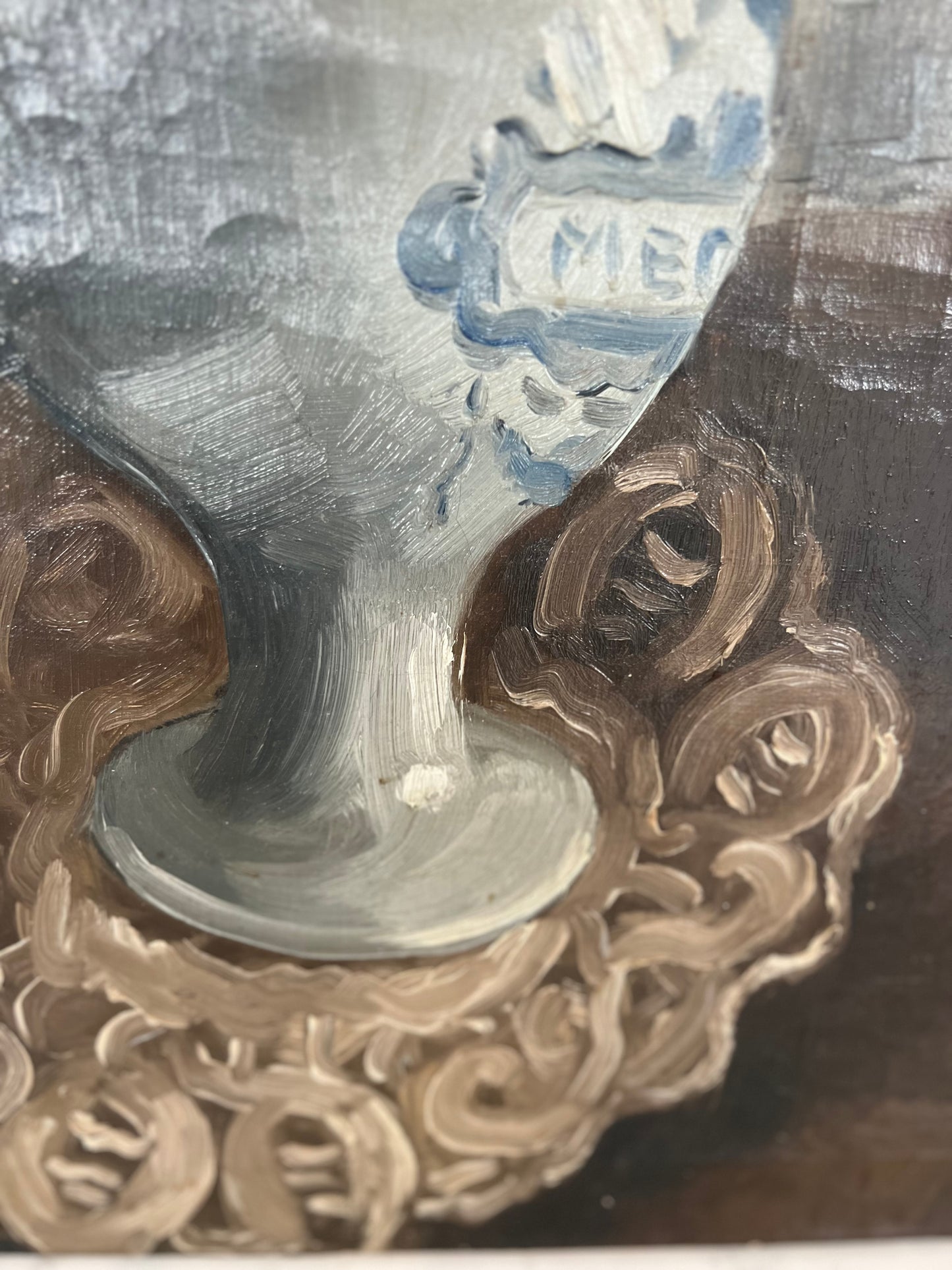Vintage French Still Life Oil on Canvas