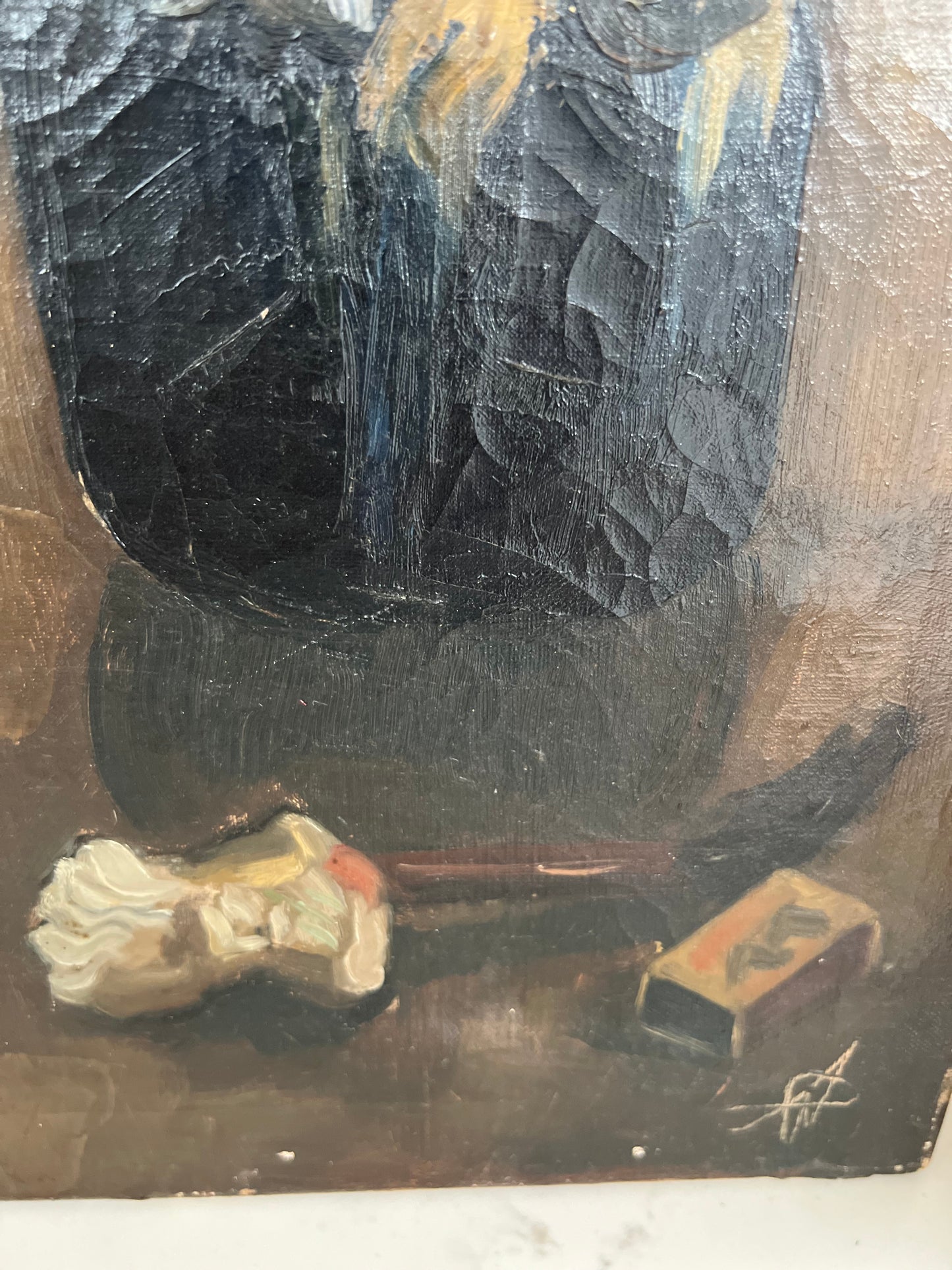 Vintage French Still Life Oil on Canvas