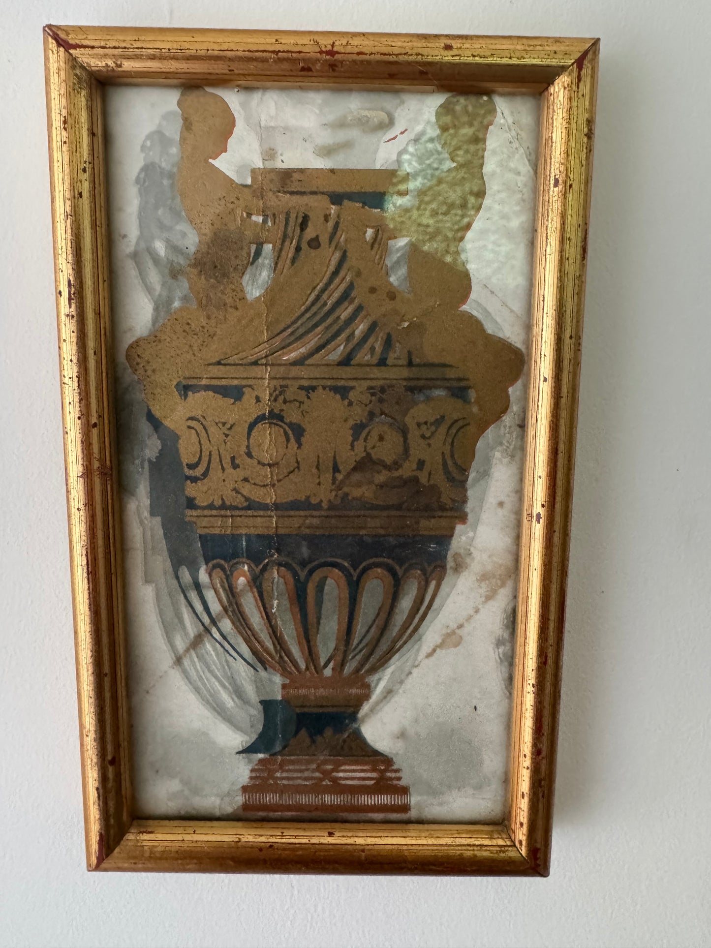 Pair Of Framed Decorative Vintage Urn Illustrations