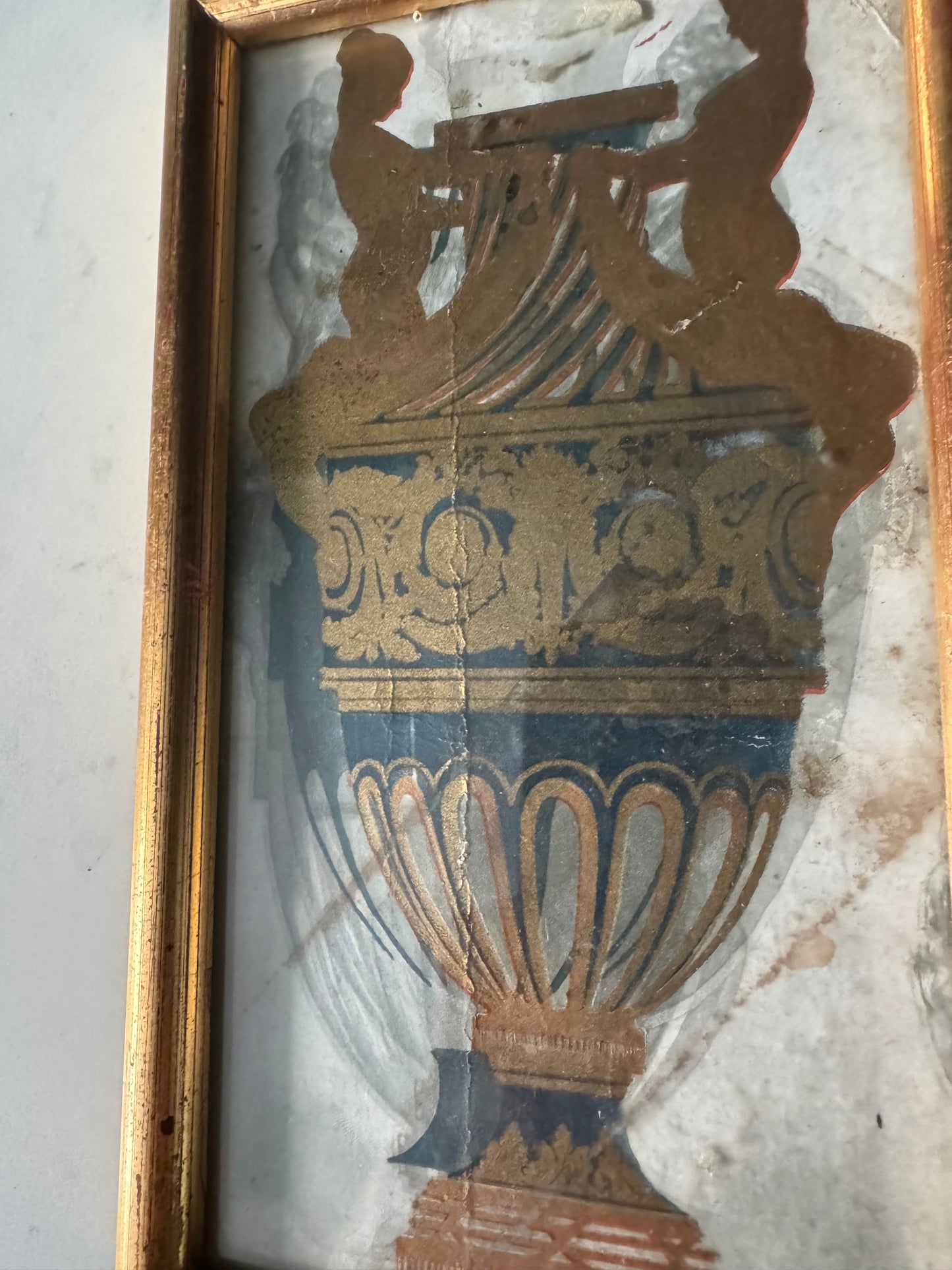 Pair Of Framed Decorative Vintage Urn Illustrations