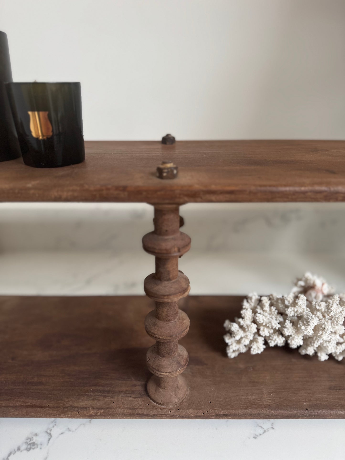 Vintage French Bobbin Spool Hanging Shelves