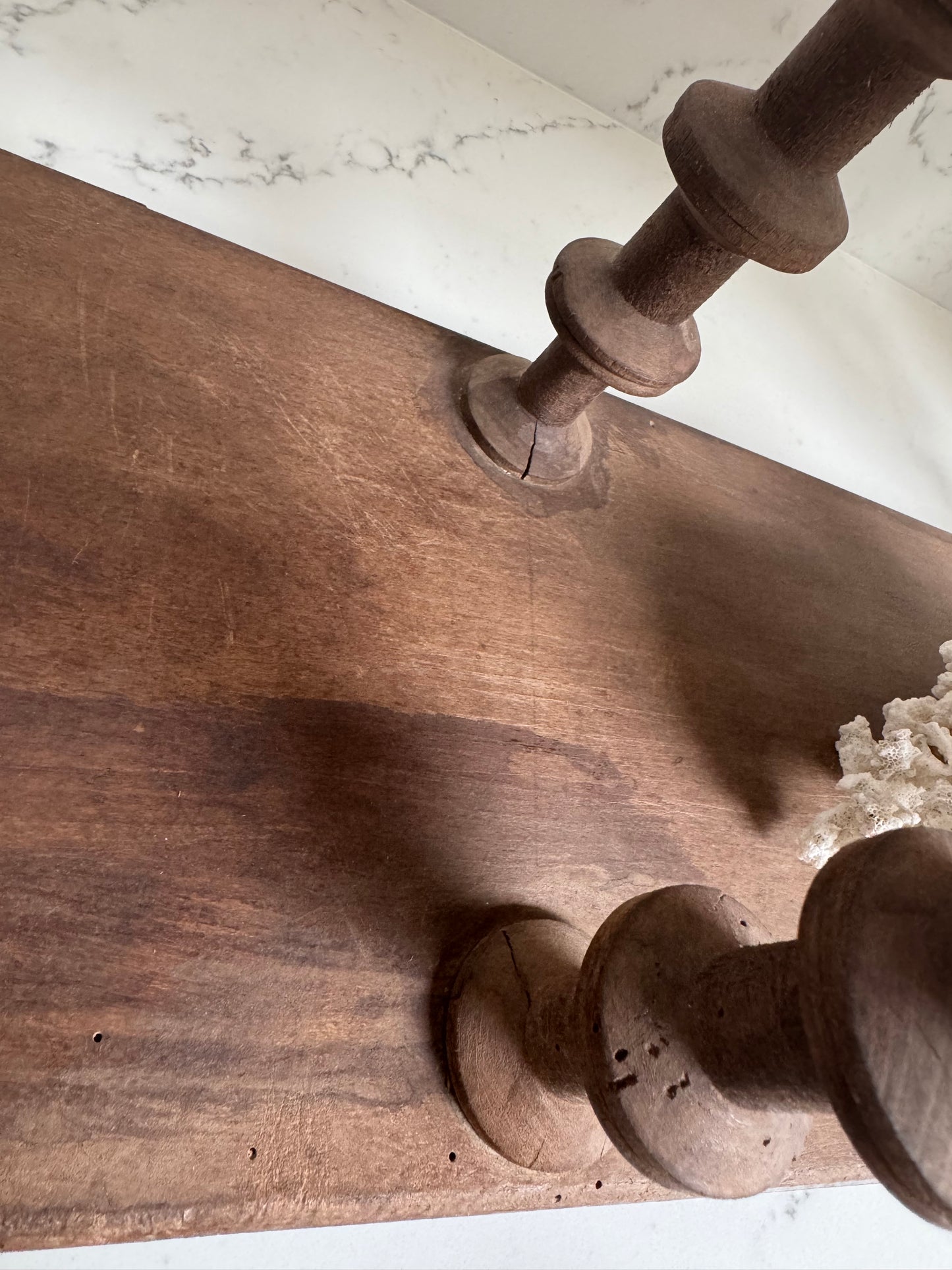 Vintage French Bobbin Spool Hanging Shelves