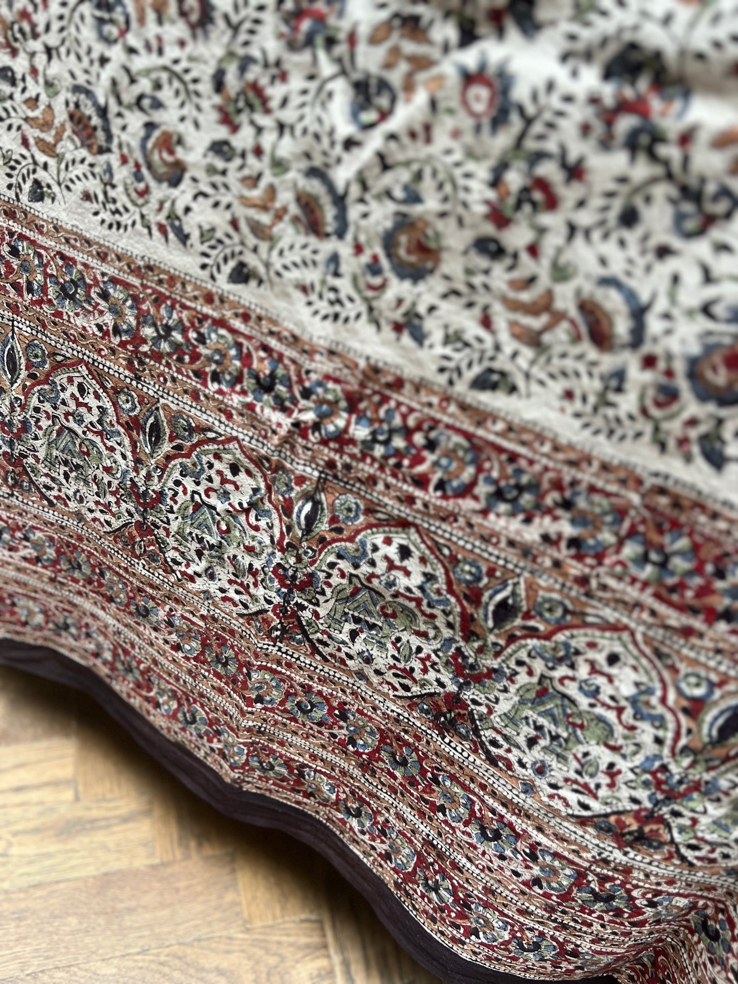 Vintage Indian Block Printed Table Cloth