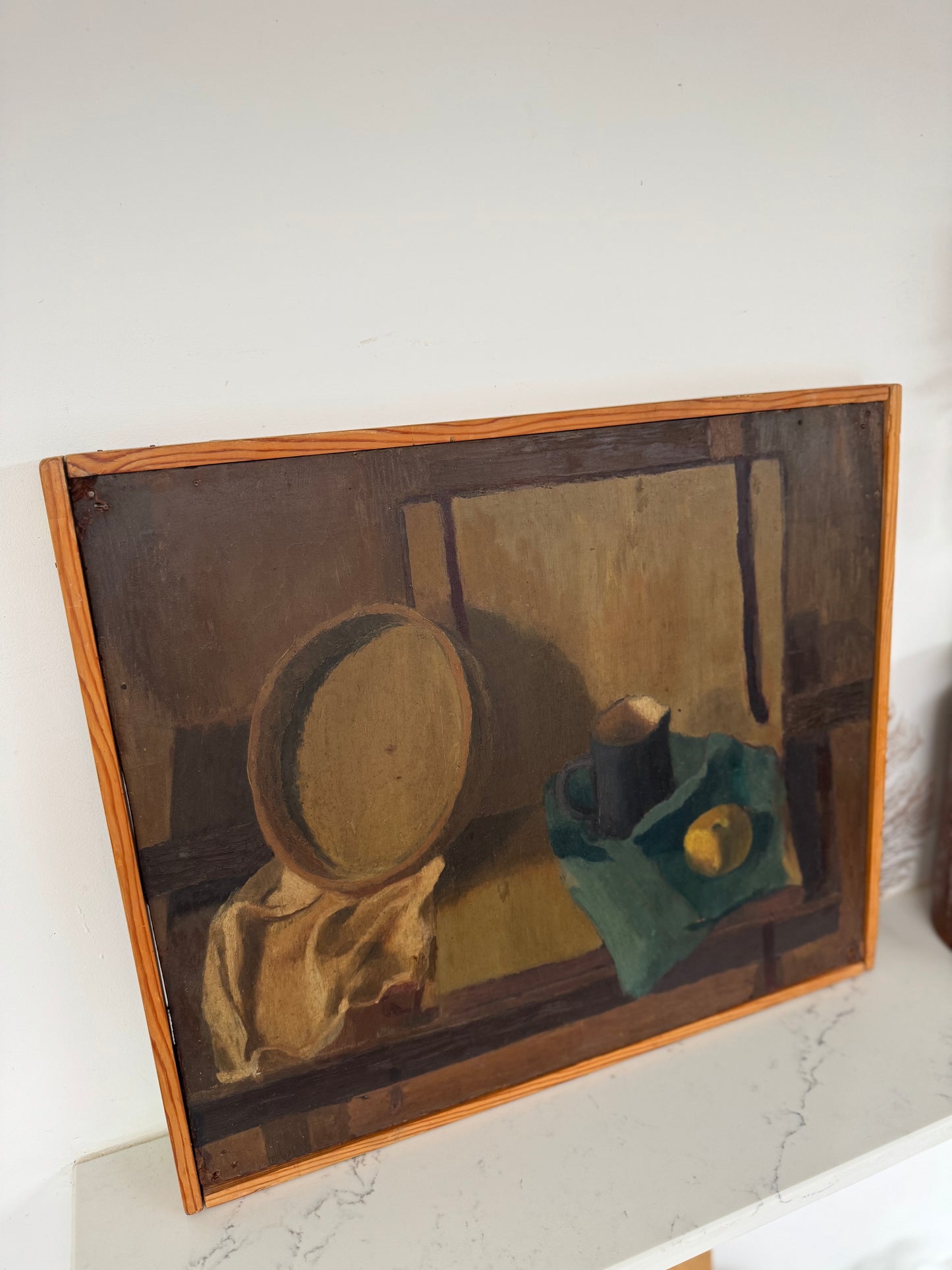 Vintage Mid Century Still Life Oil On Canvas Framed