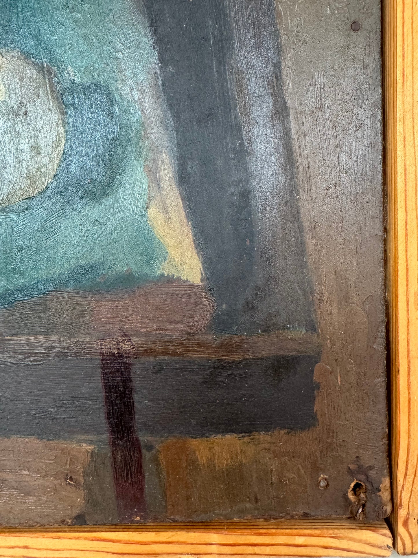 Vintage Mid Century Still Life Oil On Canvas Framed
