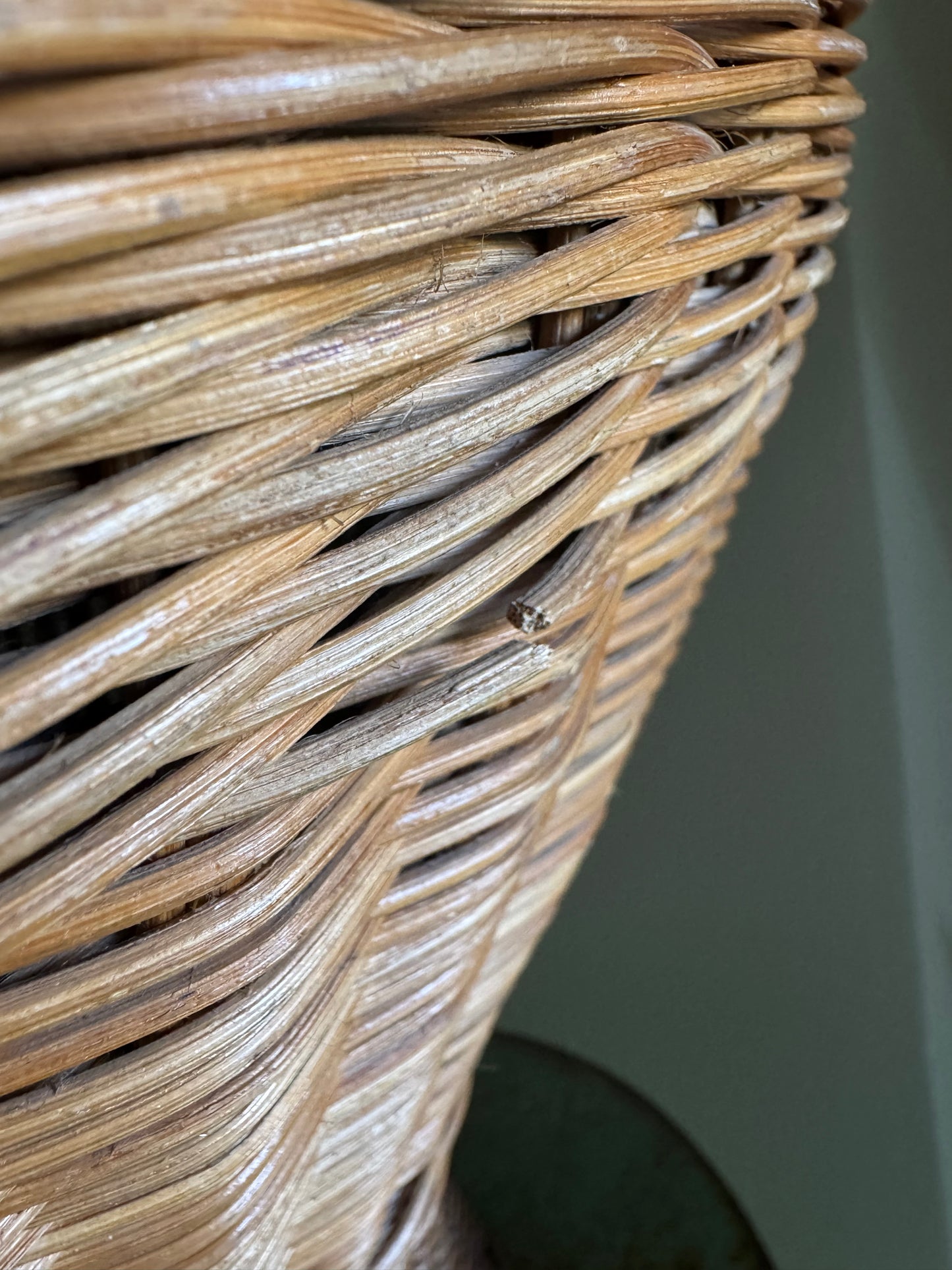 Very Large Vintage Rattan Vase
