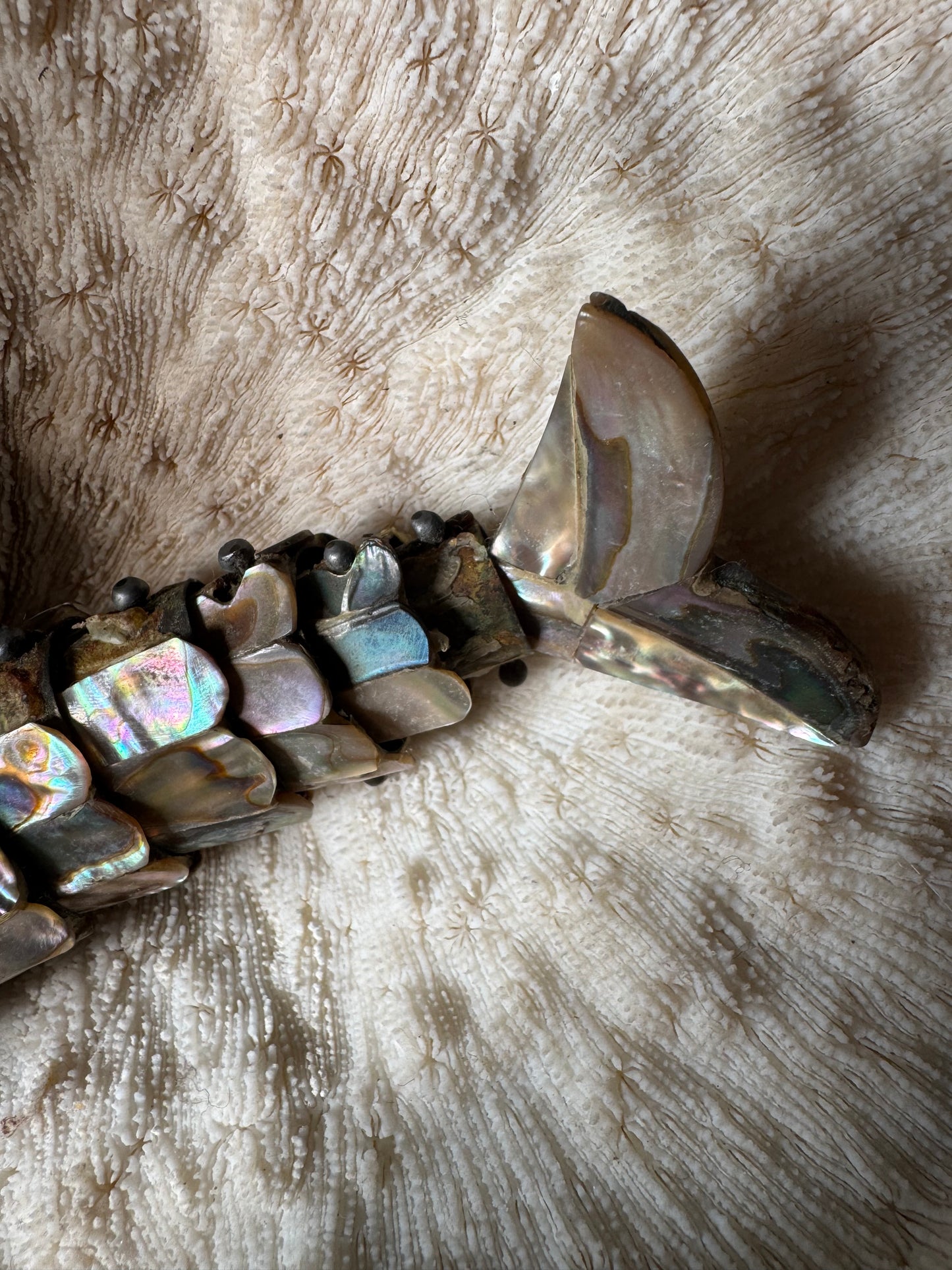 Beautiful Vintage Abalone Fish Bottle Opener