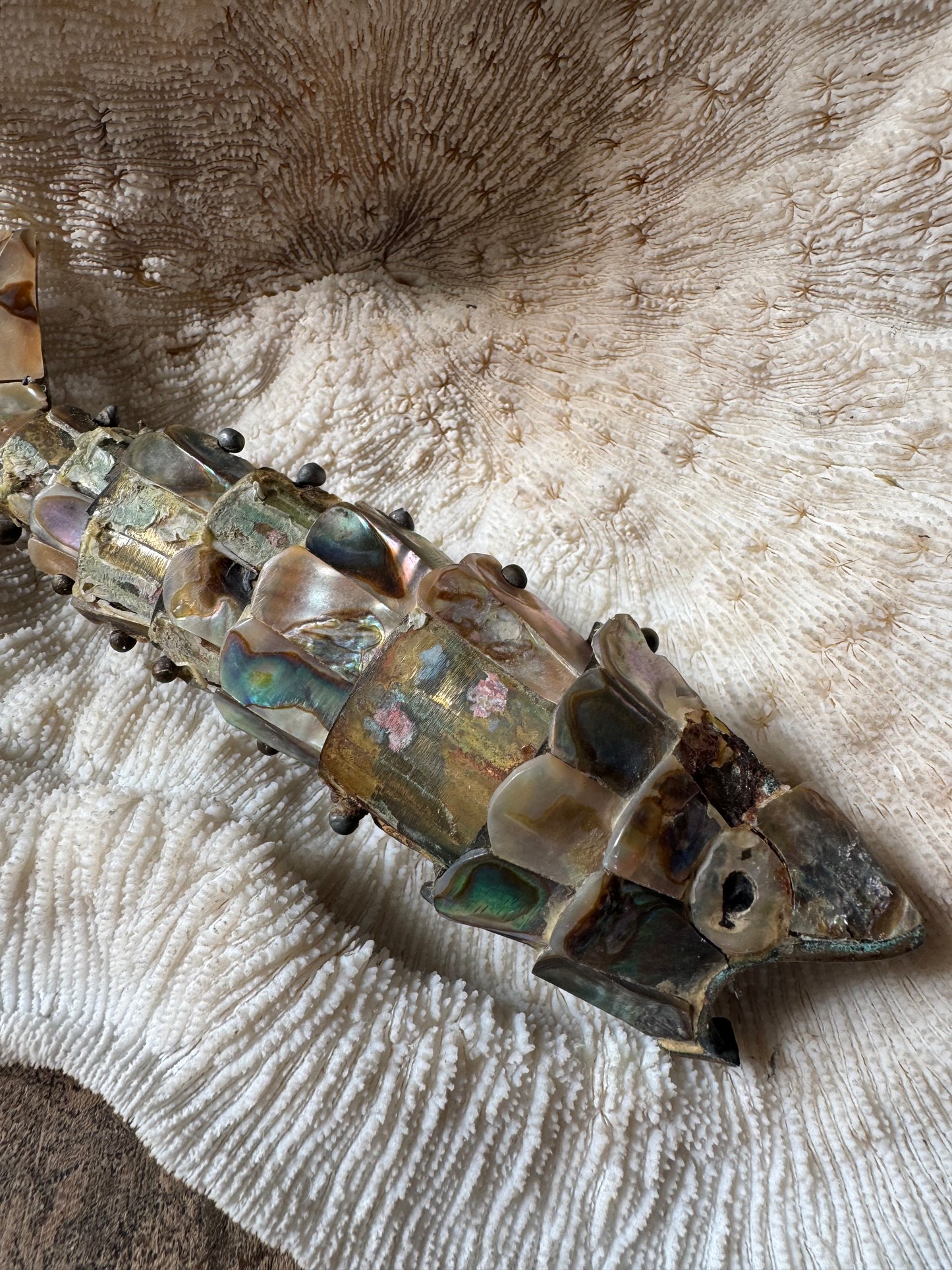 Beautiful Vintage Abalone Fish Bottle Opener
