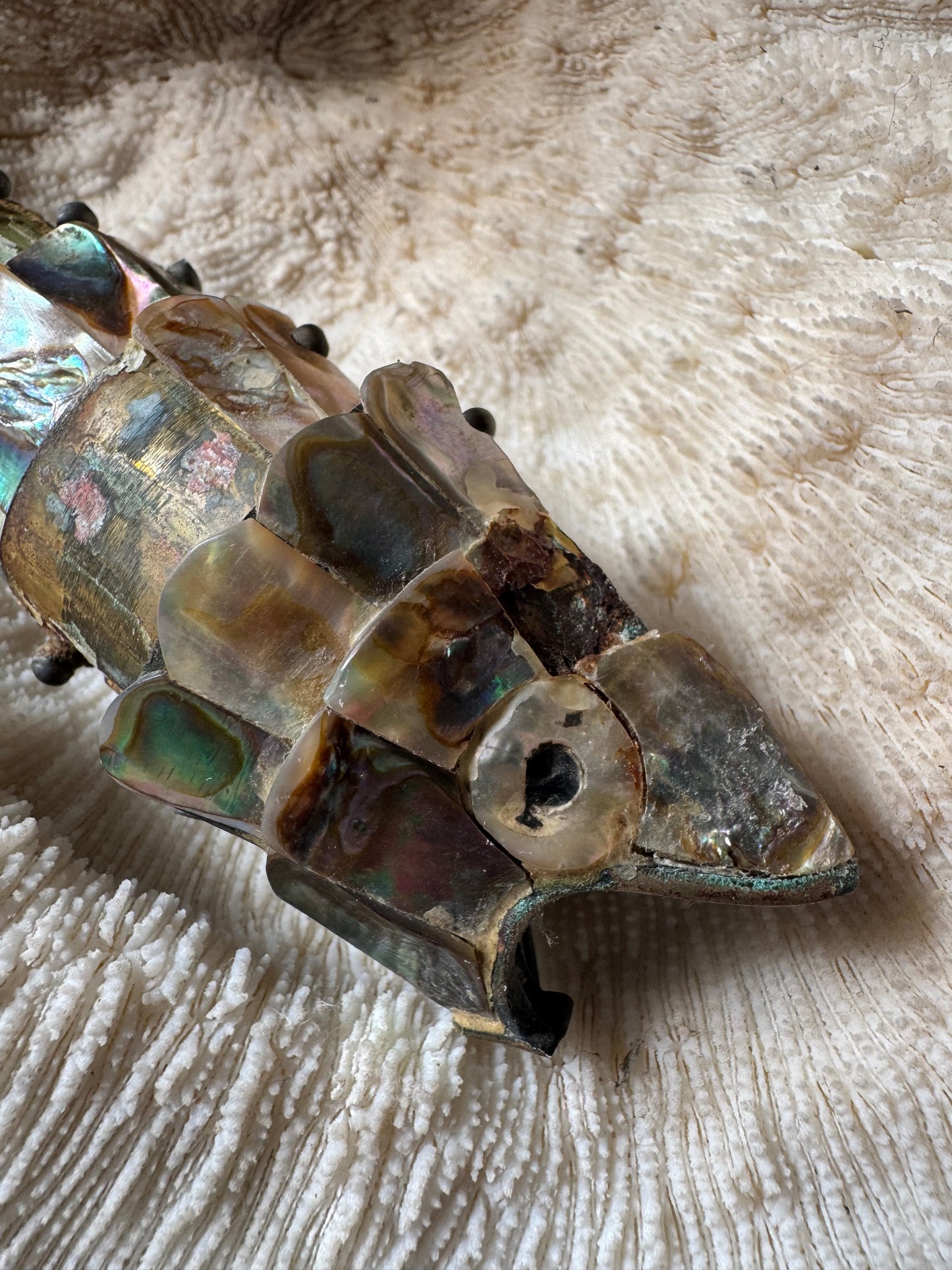 Beautiful Vintage Abalone Fish Bottle Opener