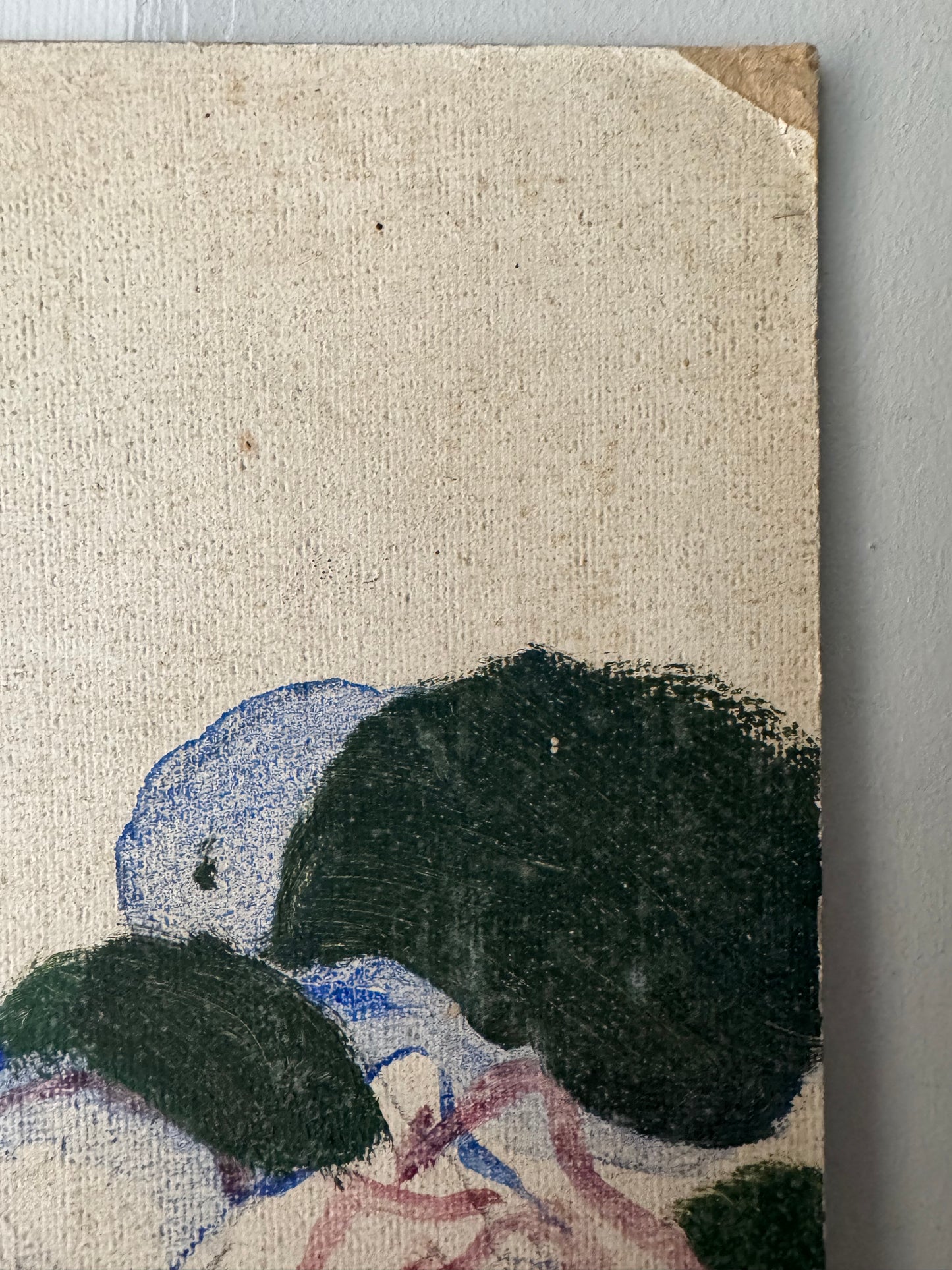 Vintage Unfinished Roses Still Life On Board