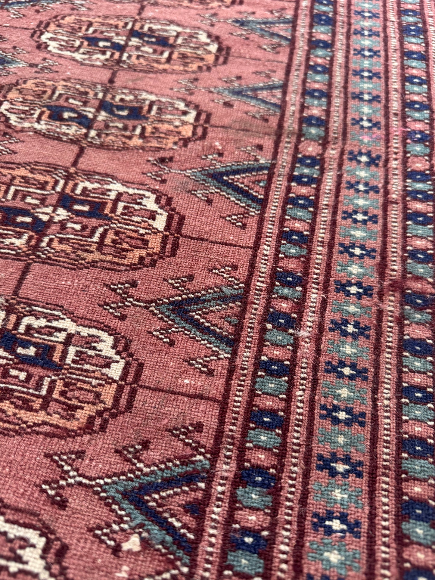 Beautiful Vintage Hand Knotted Tekke Rug