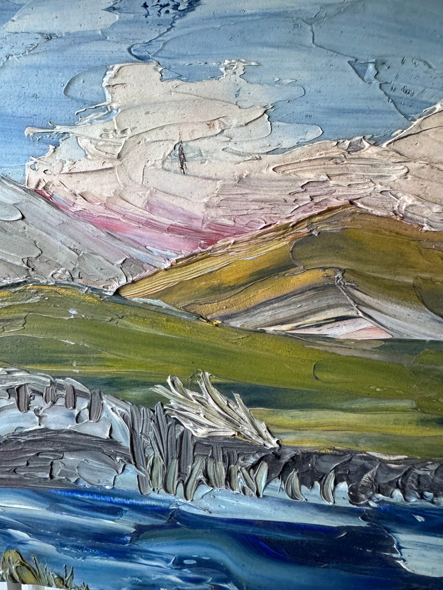 Tiny Vintage Impasto Landscape On Board