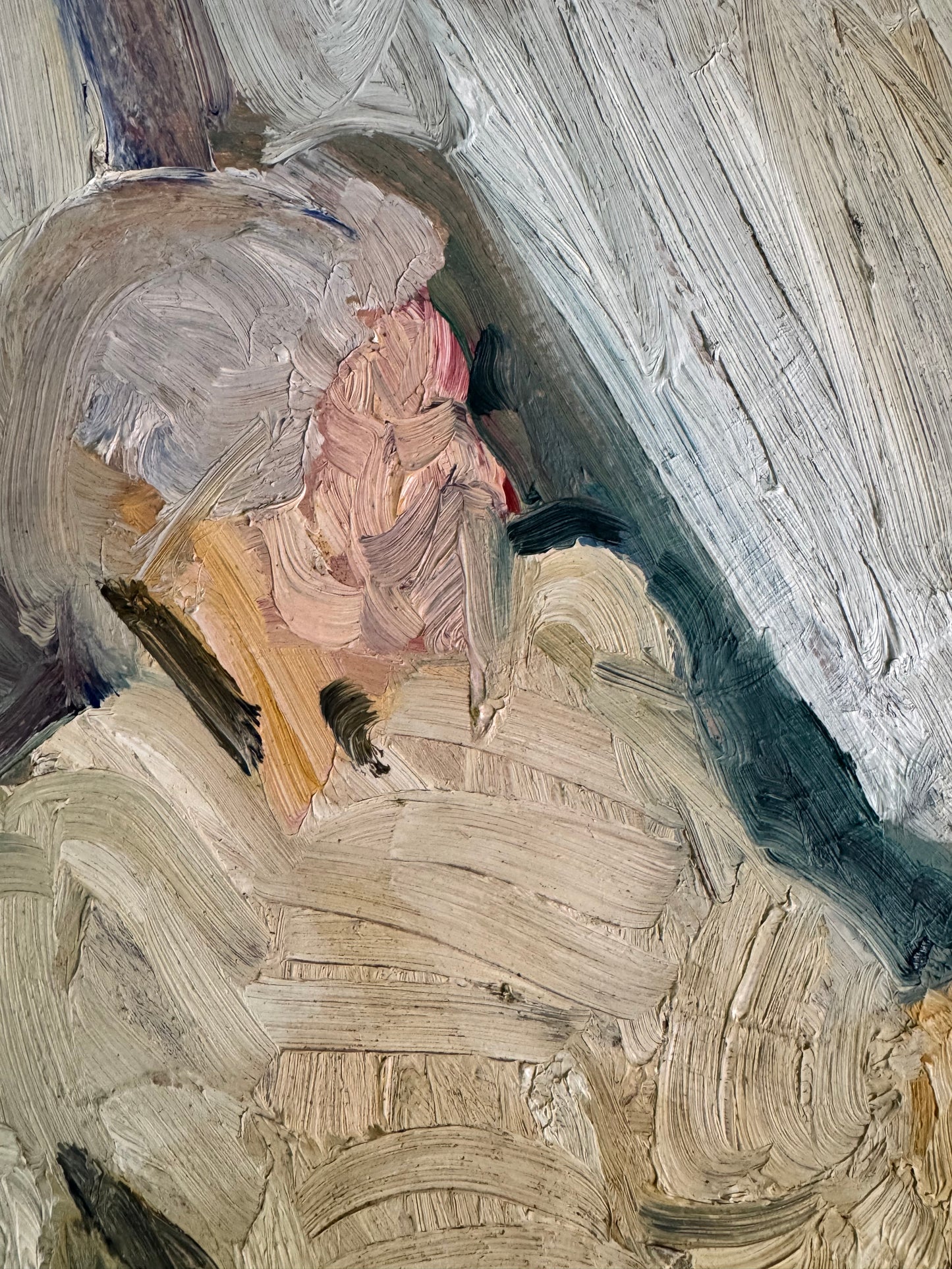 Beautiful Large Mid Century Impasto Nude on Board