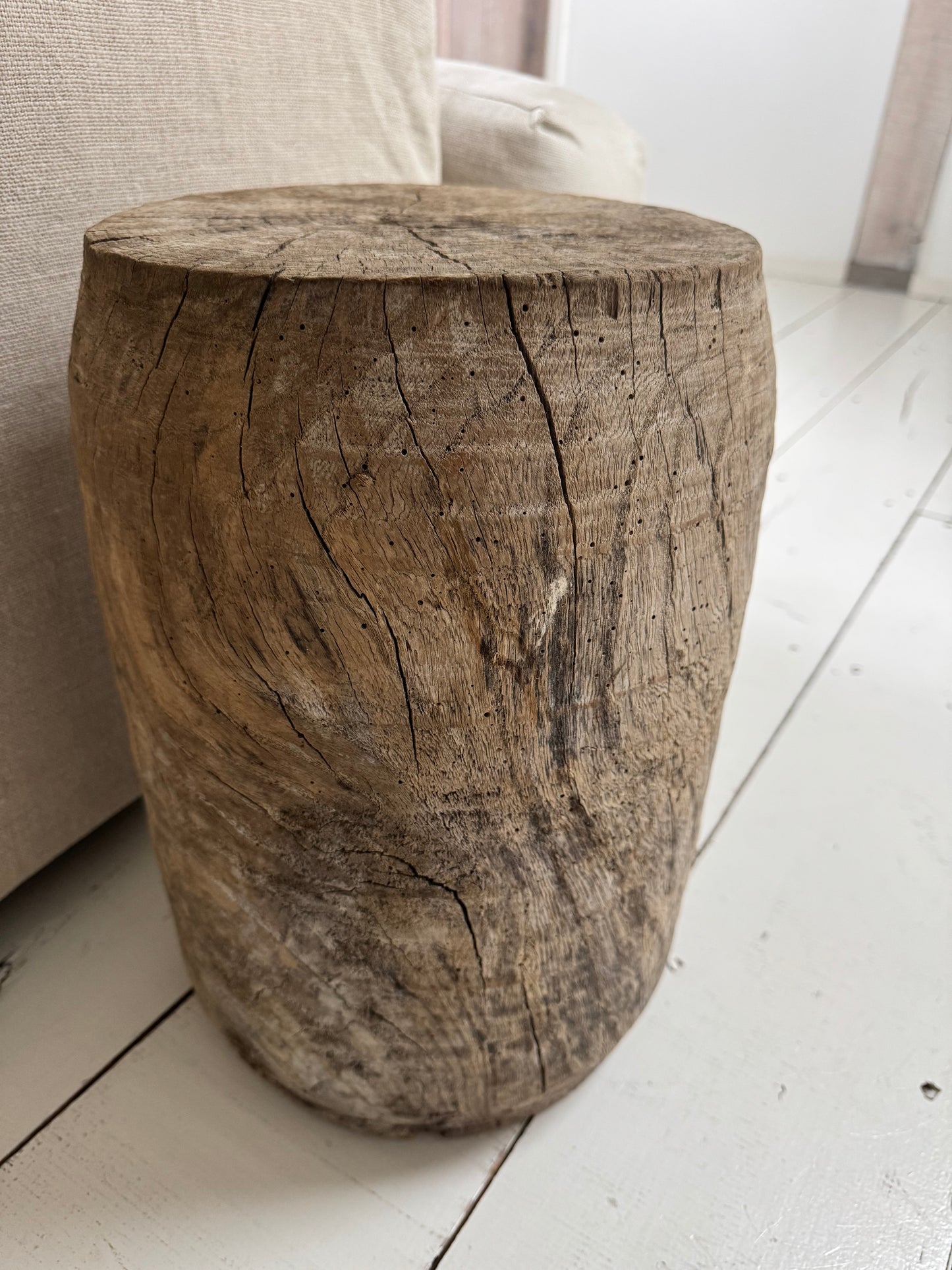 Large Antique Oak Wabi Sabi Pedestal