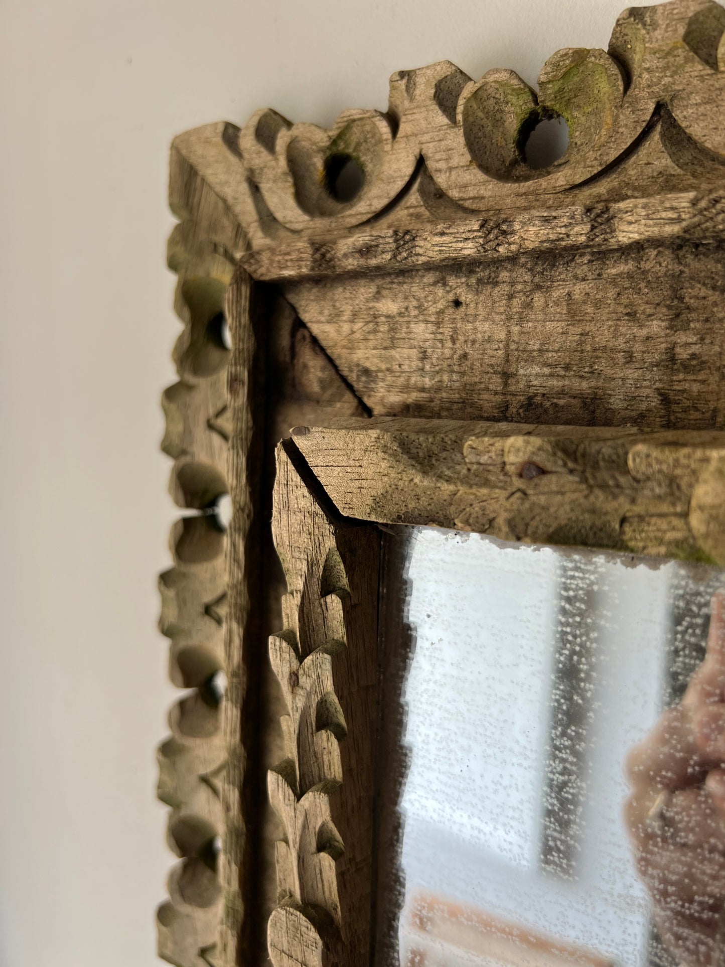 Rustic Vintage Wooden Mirror