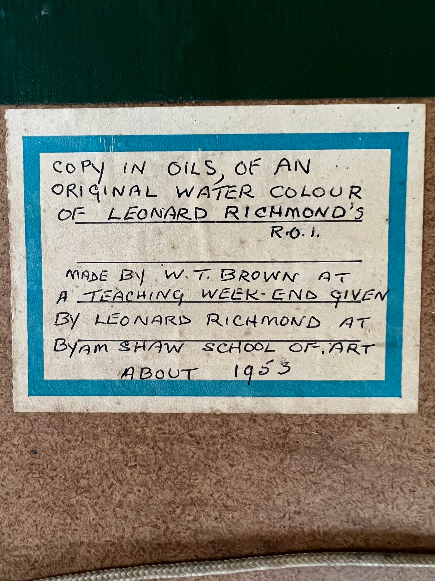 Mid Century Oil On Board