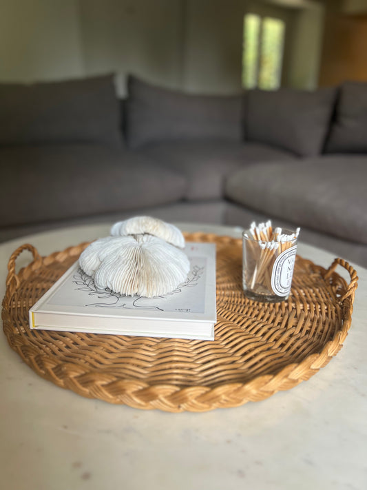  Large Vintage Wicker Tray