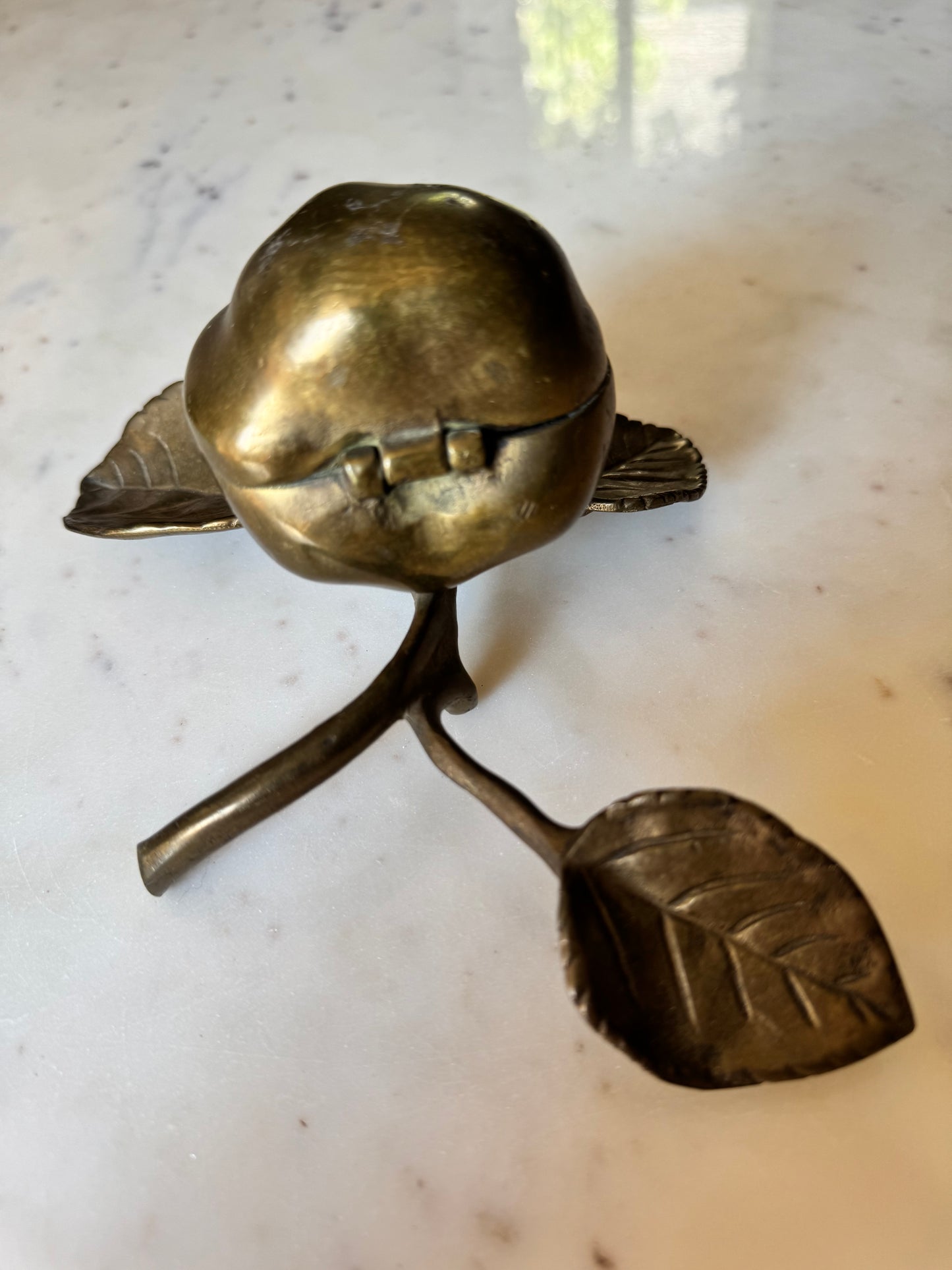 Vintage French Art Nouveau-style Brass Apple Trinket Box