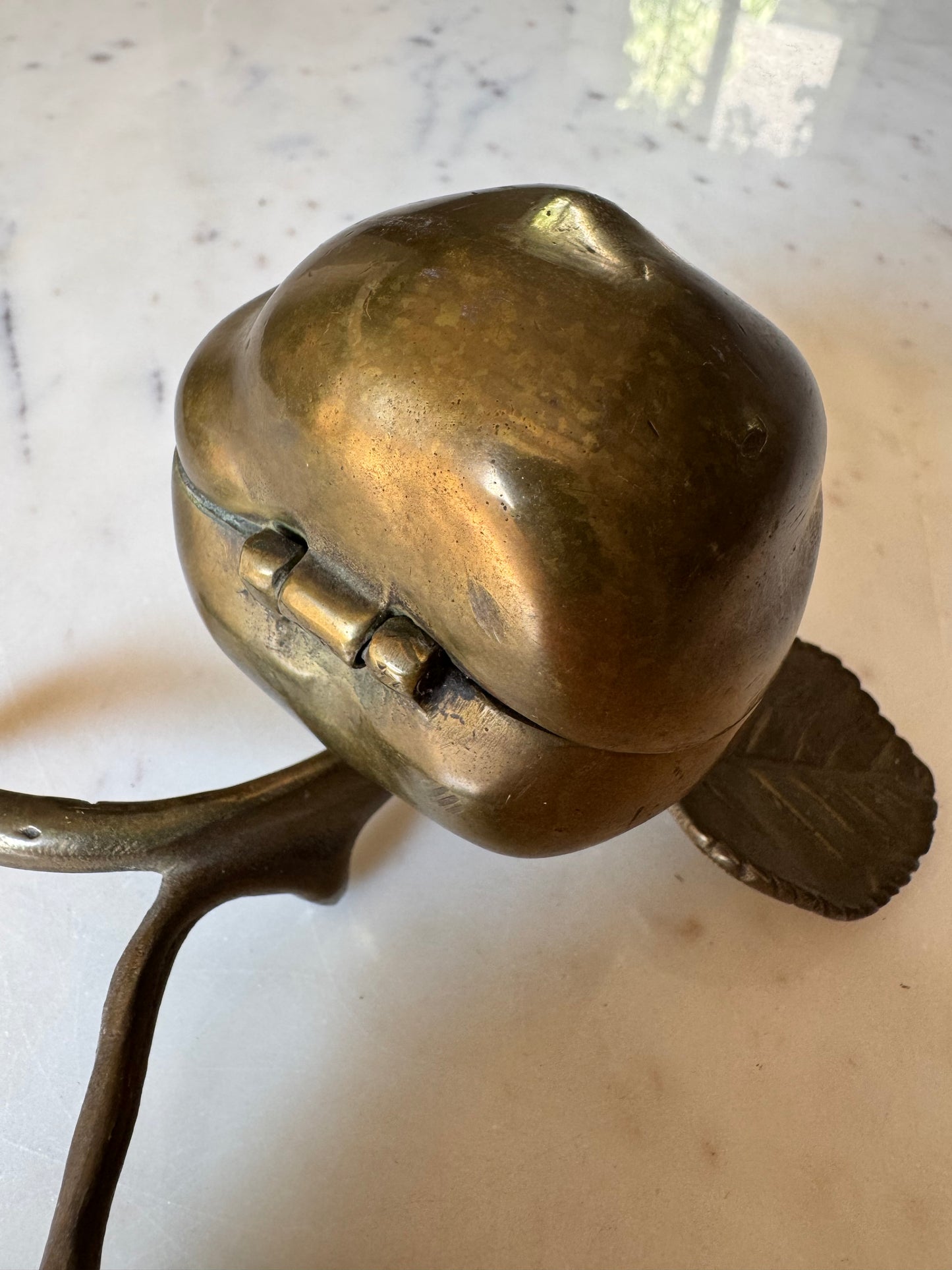 Vintage French Art Nouveau-style Brass Apple Trinket Box