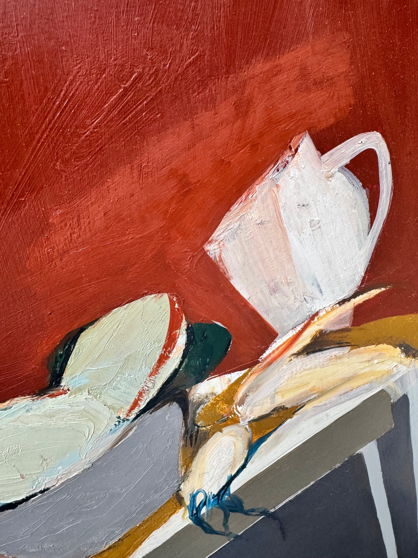 Mid Century British Still Life Oil On Board