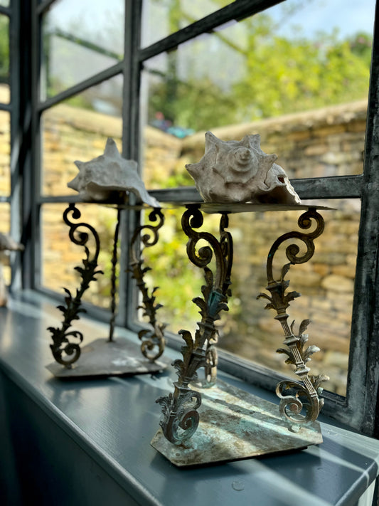 Pair Of Vintage Ornate Handmade Brass Stands