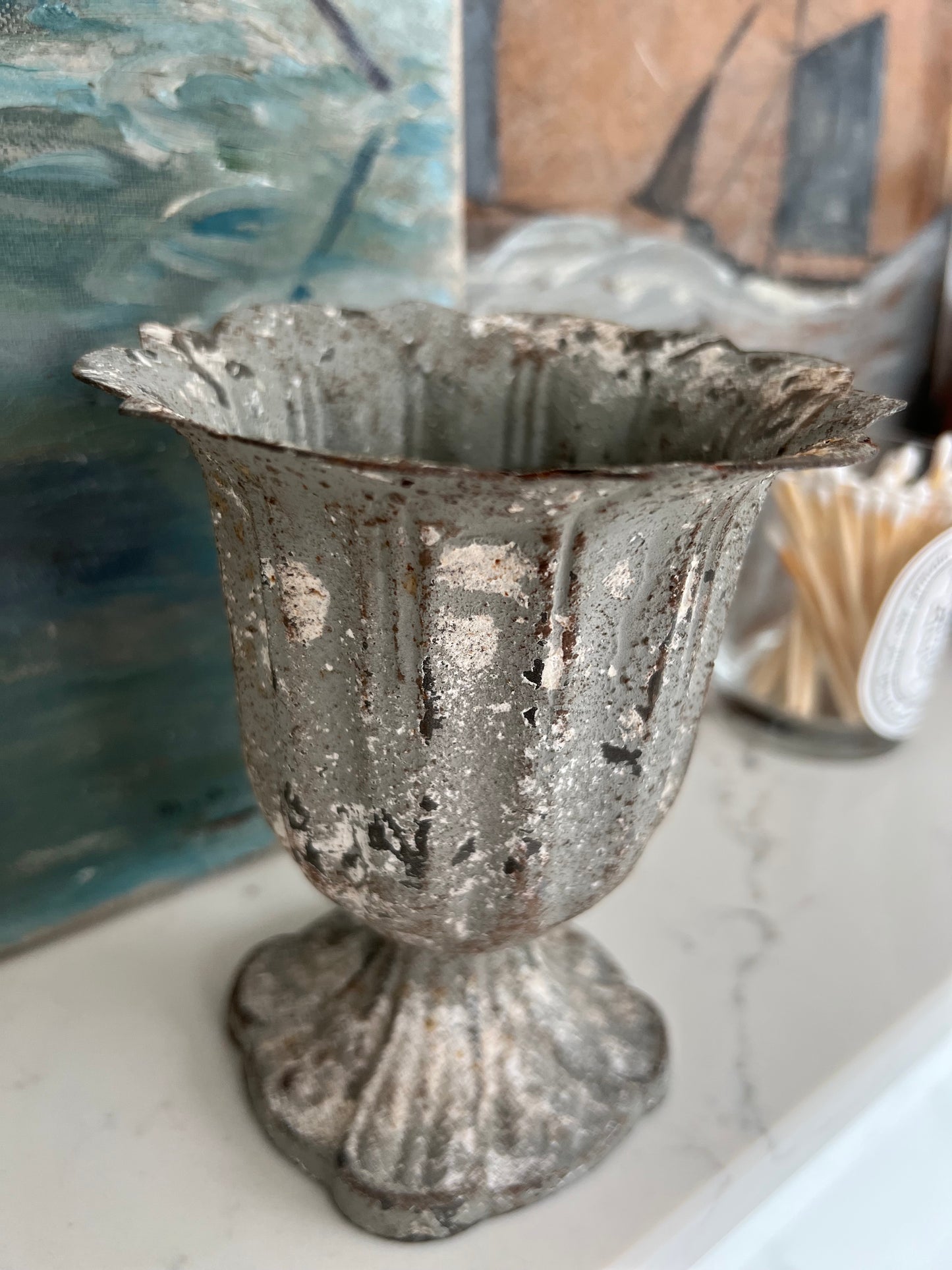 Vintage Small Metal Urn