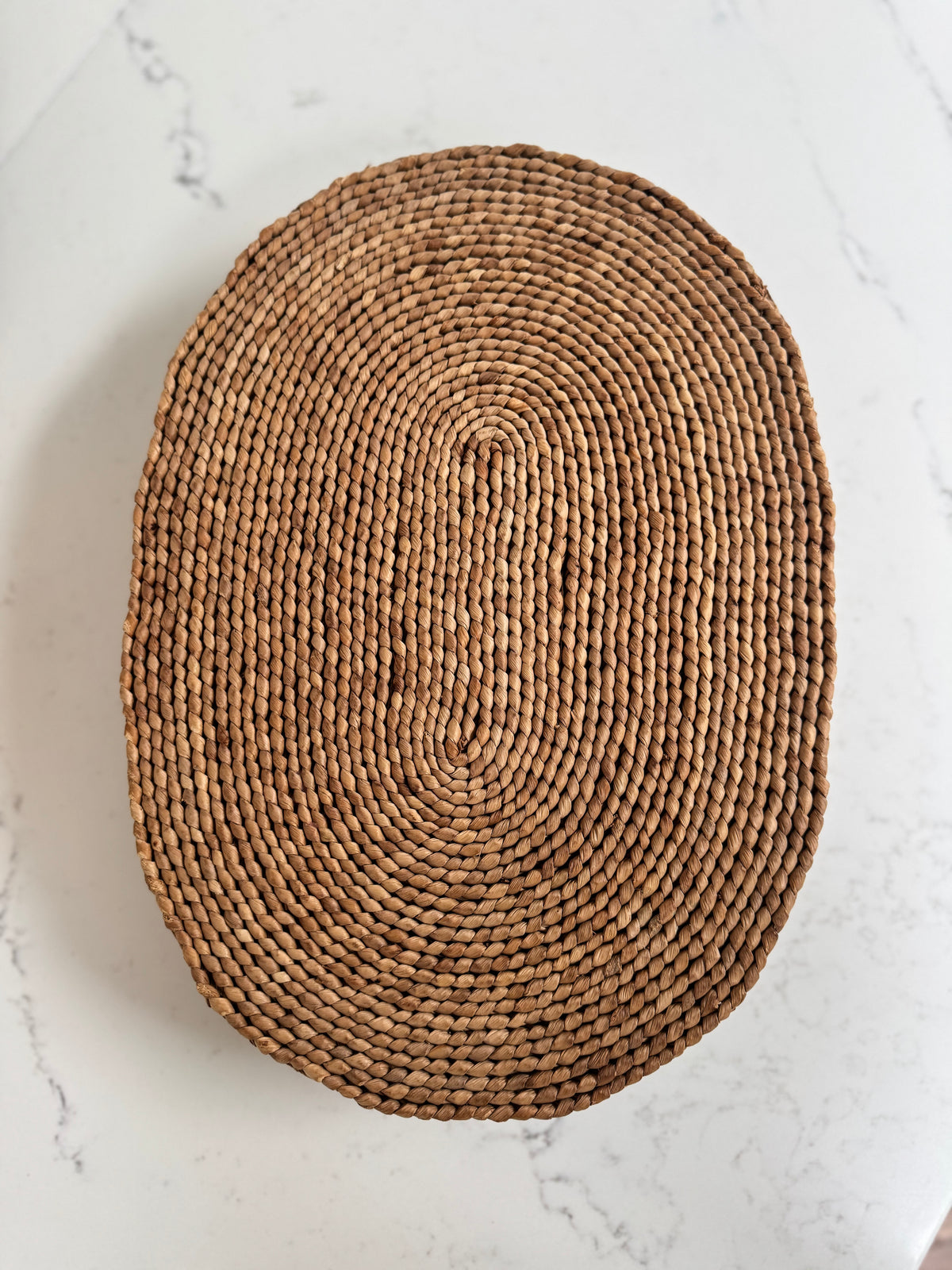 Set Of 8 Vintage Woven Oval Grass Placemats